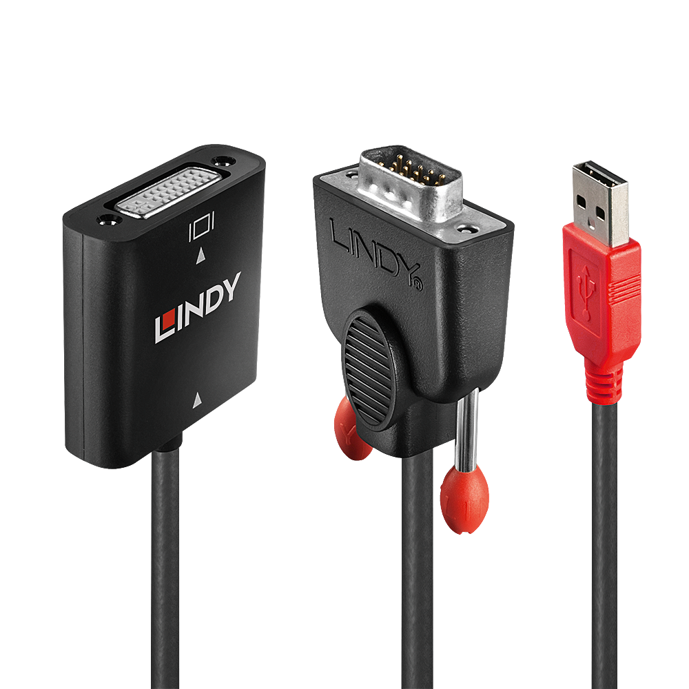 LINDY Konverter VGA auf DVI-D 1920x1200 Strom über USB