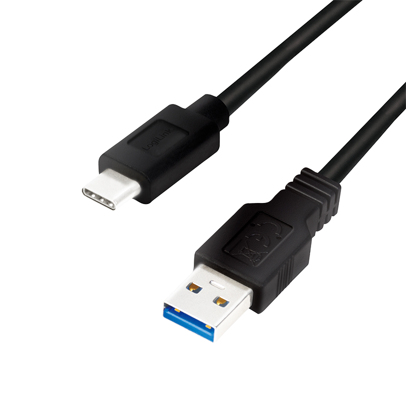 Logilink USB-C Kabel 3.2 Gen1, C/M zu USB-A/M, schwarz 1,5 m