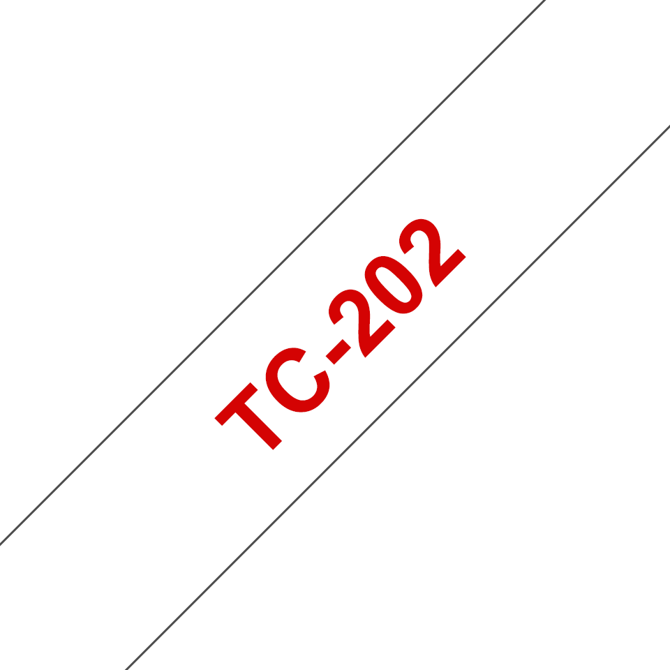 brother Schriftband TC-202 TC202, 12 mm, rot auf weiß, 1 St.
