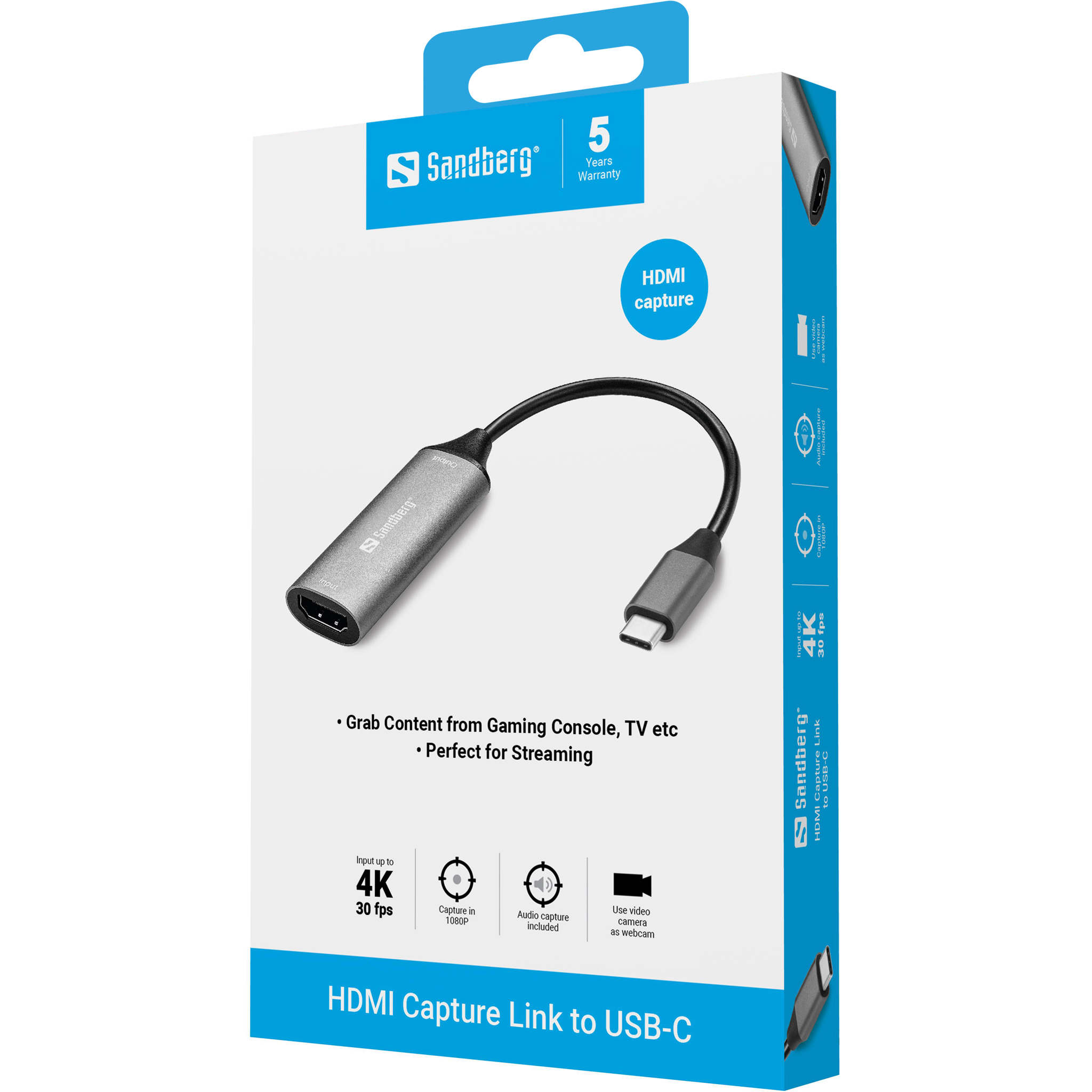 SANDBERG HDMI Capture Link to USB-C