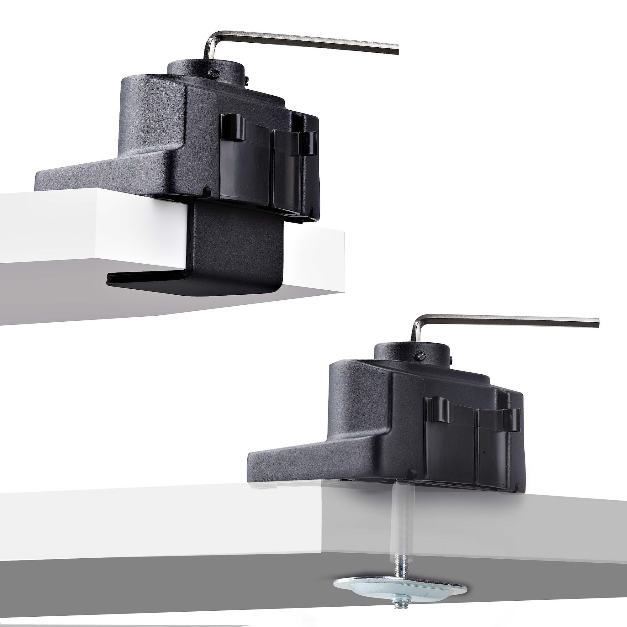 TRIPLE MONITOR DESK MOUNT TO 27INCH SCREENS SPRING ARMS