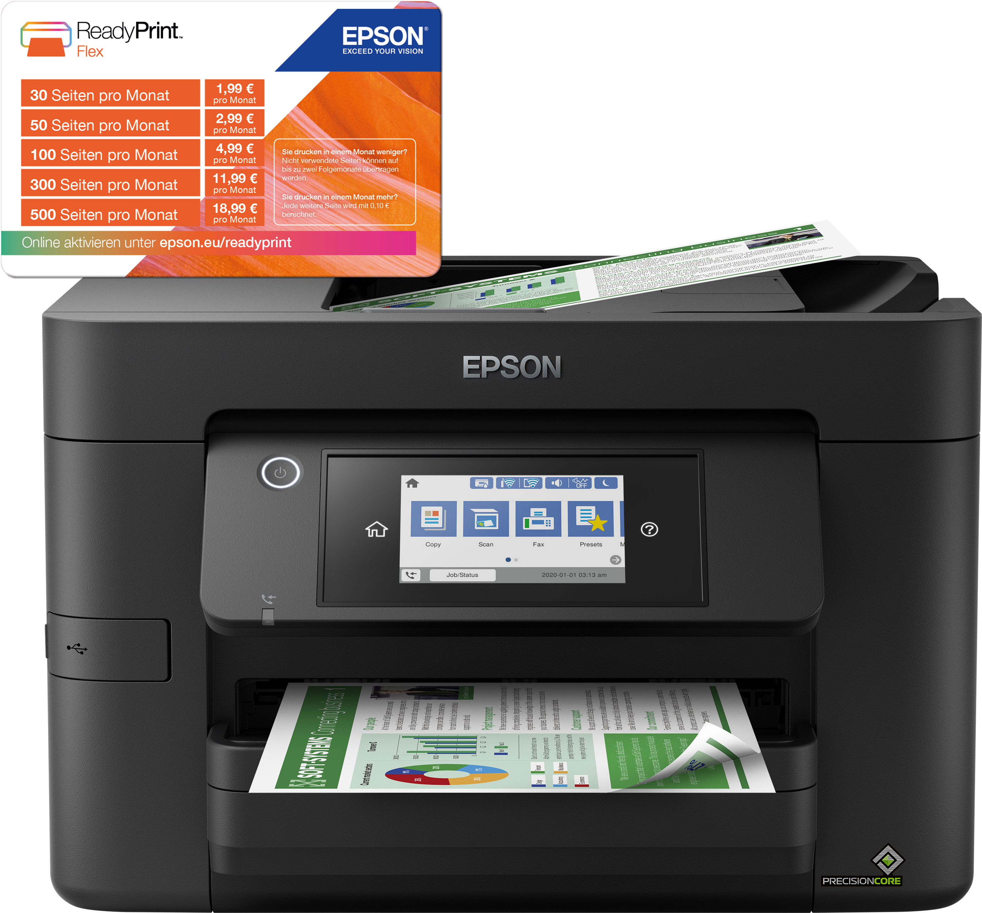 EPSON WorkForce Pro WF-4820DWF 4 in 1 Tintenstrahl-Multifunktionsdrucker schwarz