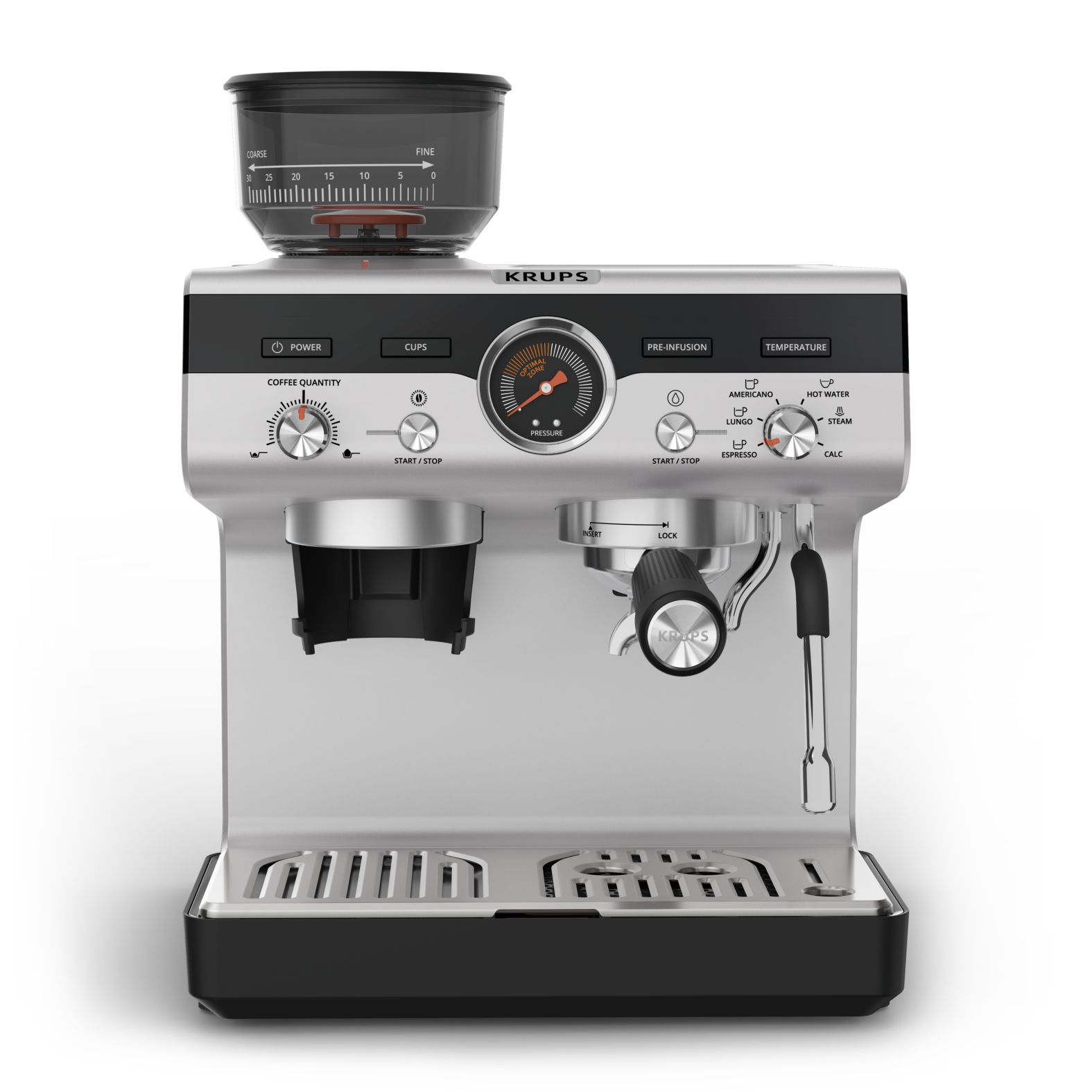 Krups XP801T Precision Espressomaschine, schwarz/silber