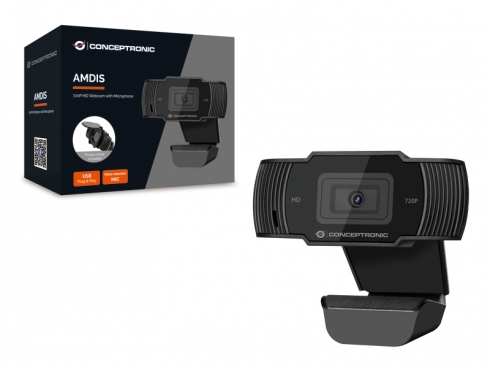 CONCEPTRONIC Webcam USB-A2.0 68° 720P/30Hz HD +Mikro sw