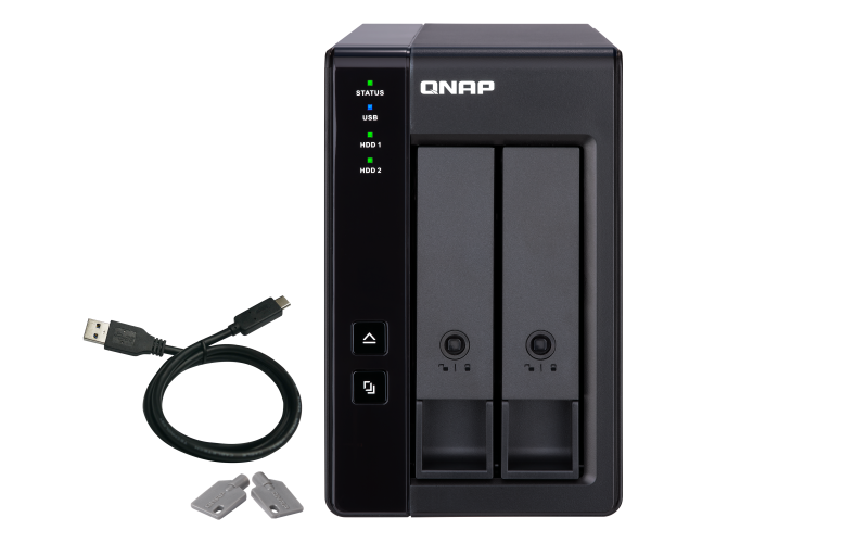 QNAP TR-002 2 Bay USB Type-C Direct Attached Storage with Hardware RAID