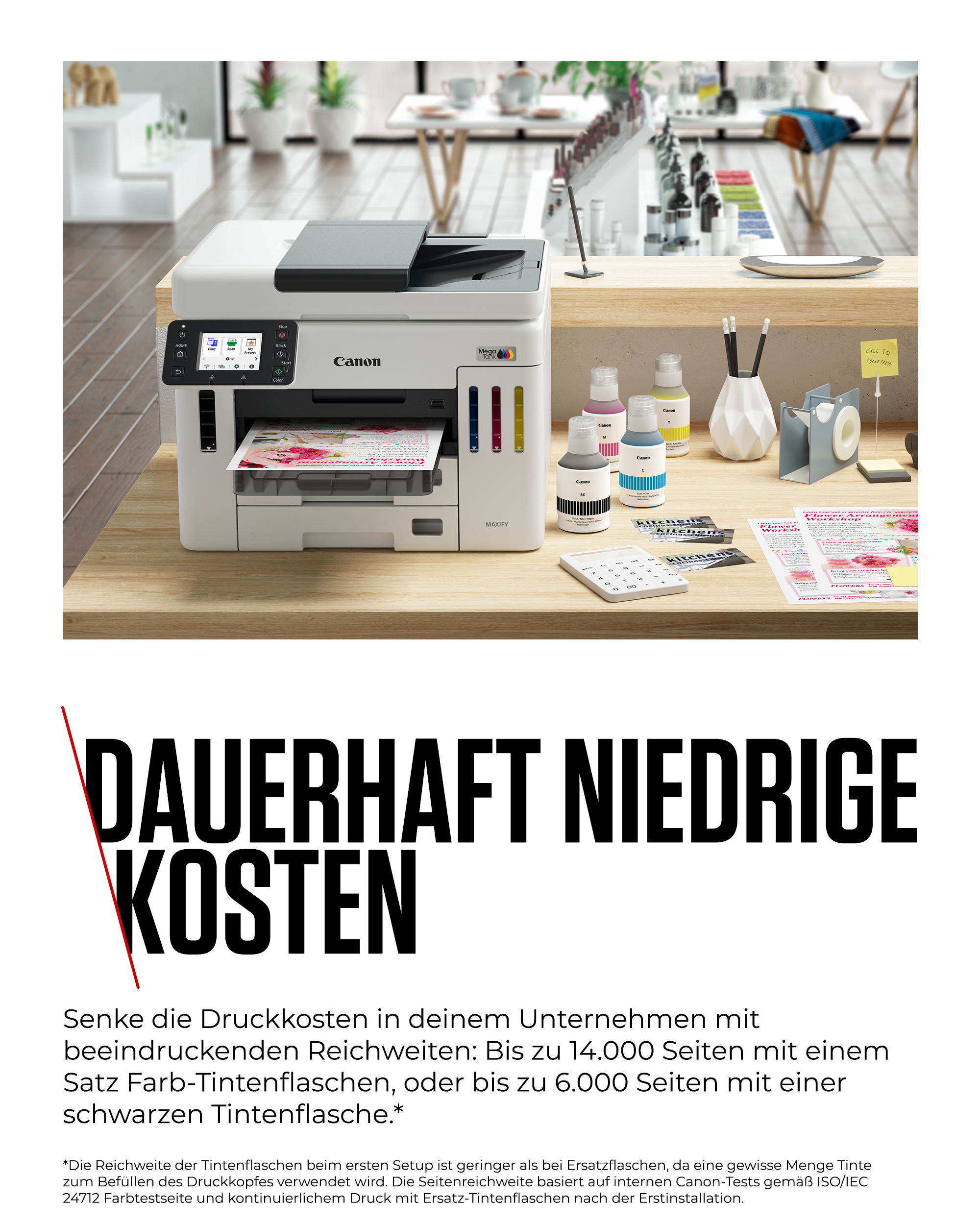 AKTION: Canon MAXIFY GX7150 4 in 1 Tintenstrahl-Multifunktionsdrucker weiß mit 100 Euro CashBack