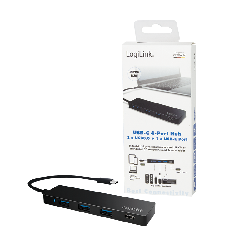 LogiLink USB-C 3.1-Hub 4-Port schwarz