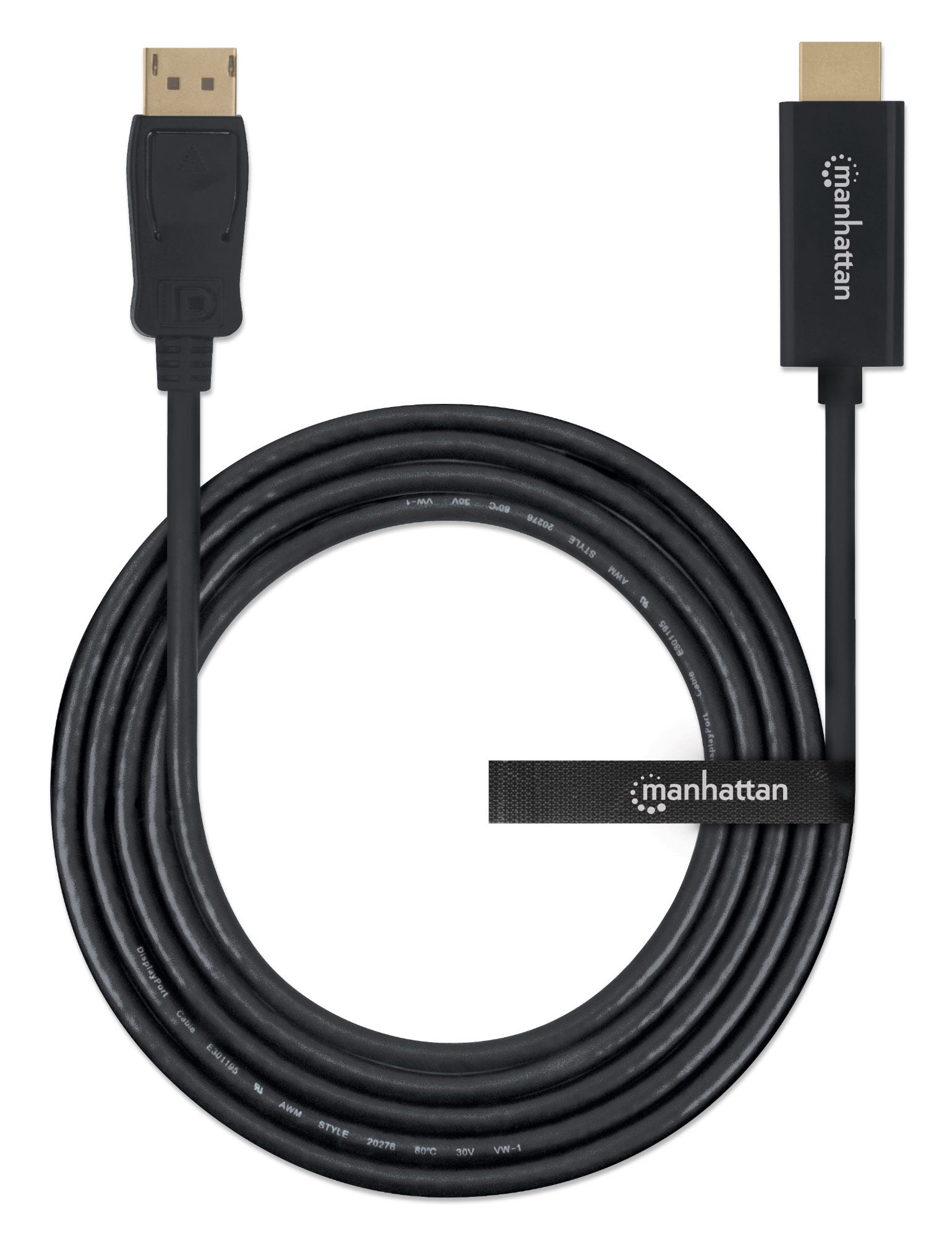 MANHATTAN 1080p DisplayPort auf HDMI-Kabel schwarz 1,8