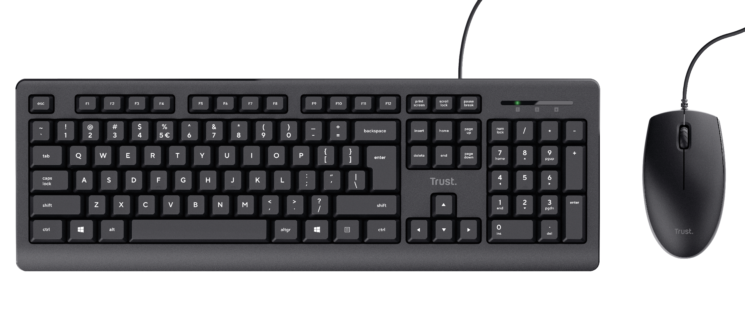 Trust TKM-250 Tastatur-Maus-Set kabelgebunden schwarz