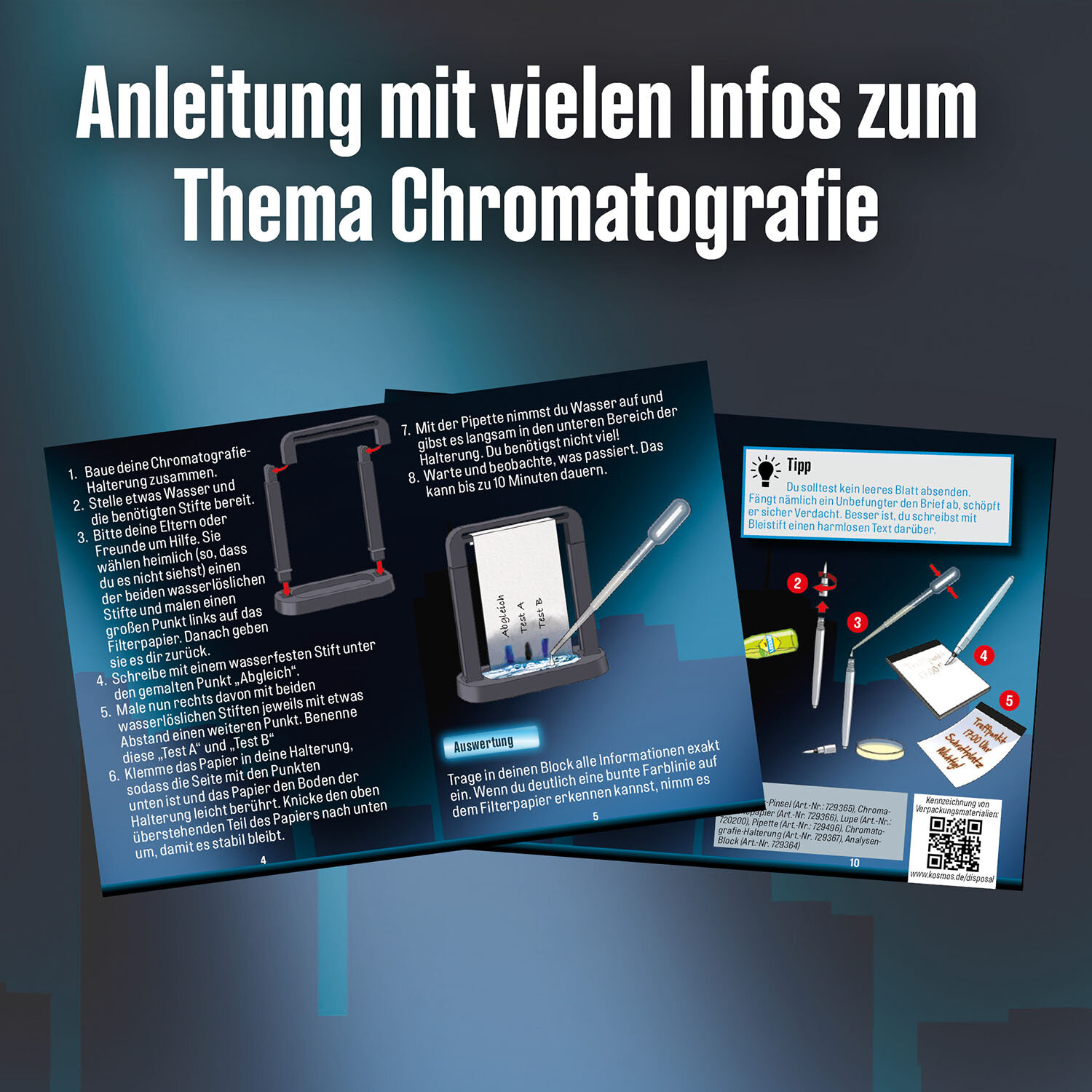 Die drei ??? Schrift-Labor, Experimentierkasten