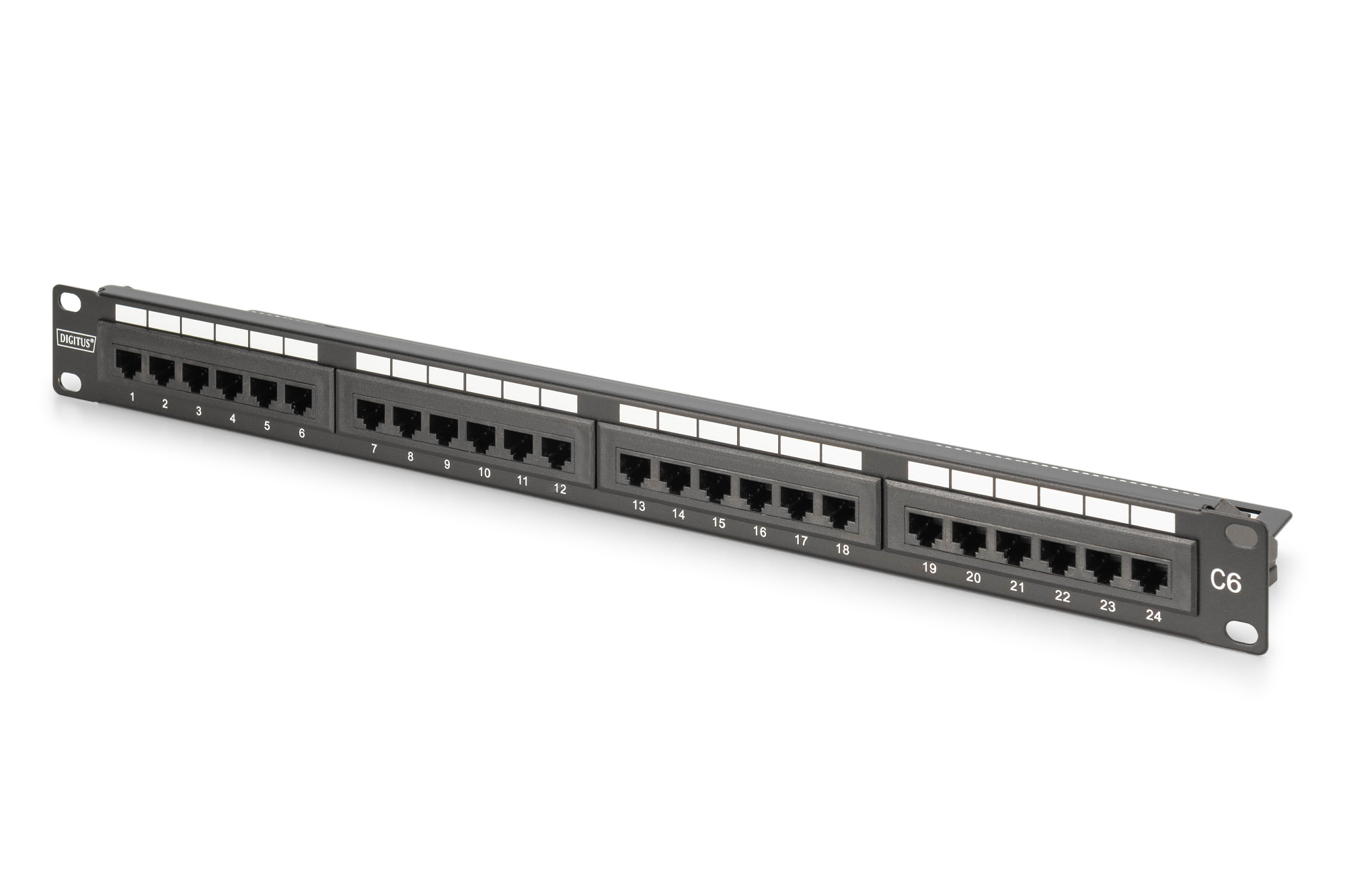 DIGITUS Patchpanel 1U 24-Port LSA Cat6 8P8C ungeschirmt