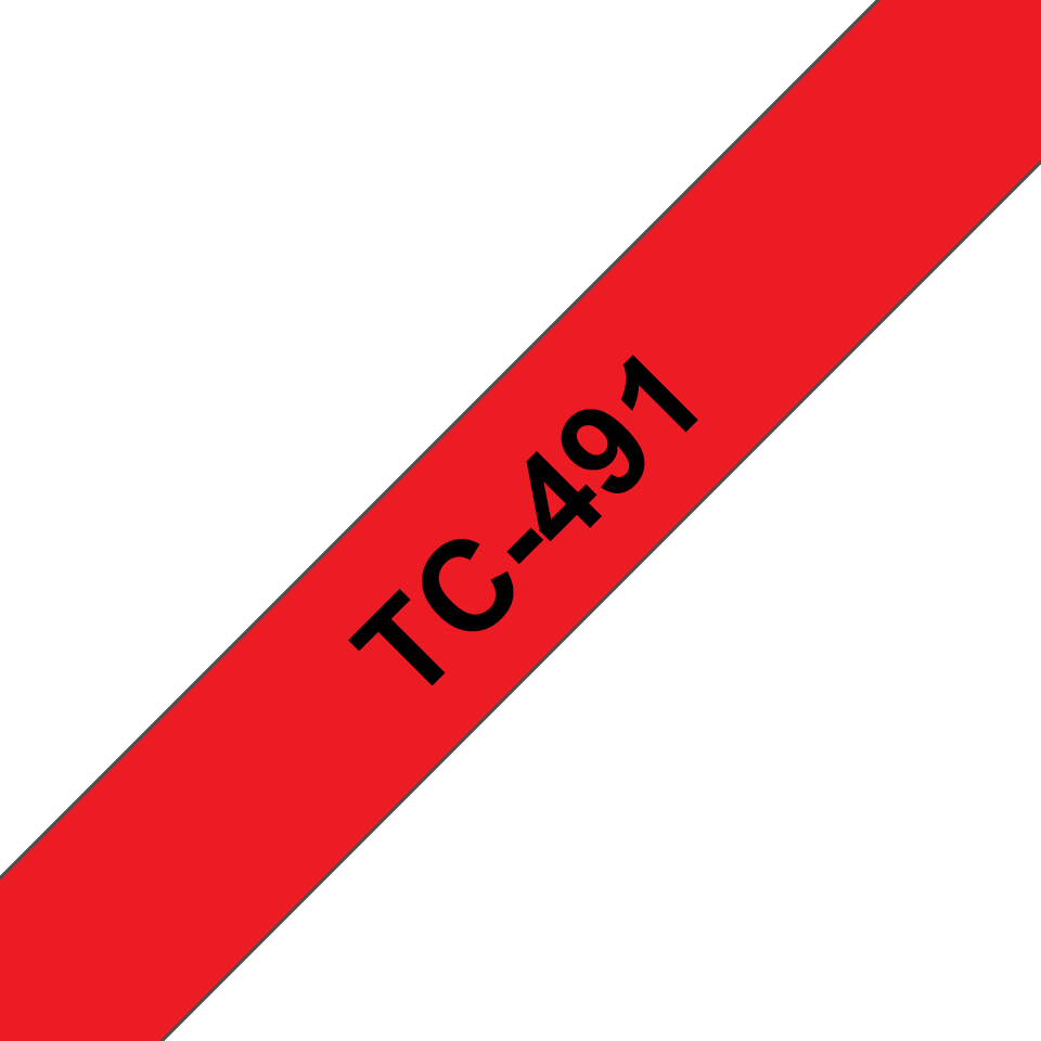 brother Schriftband TC-491 TC491, 9 mm, schwarz auf rot, 1 St.