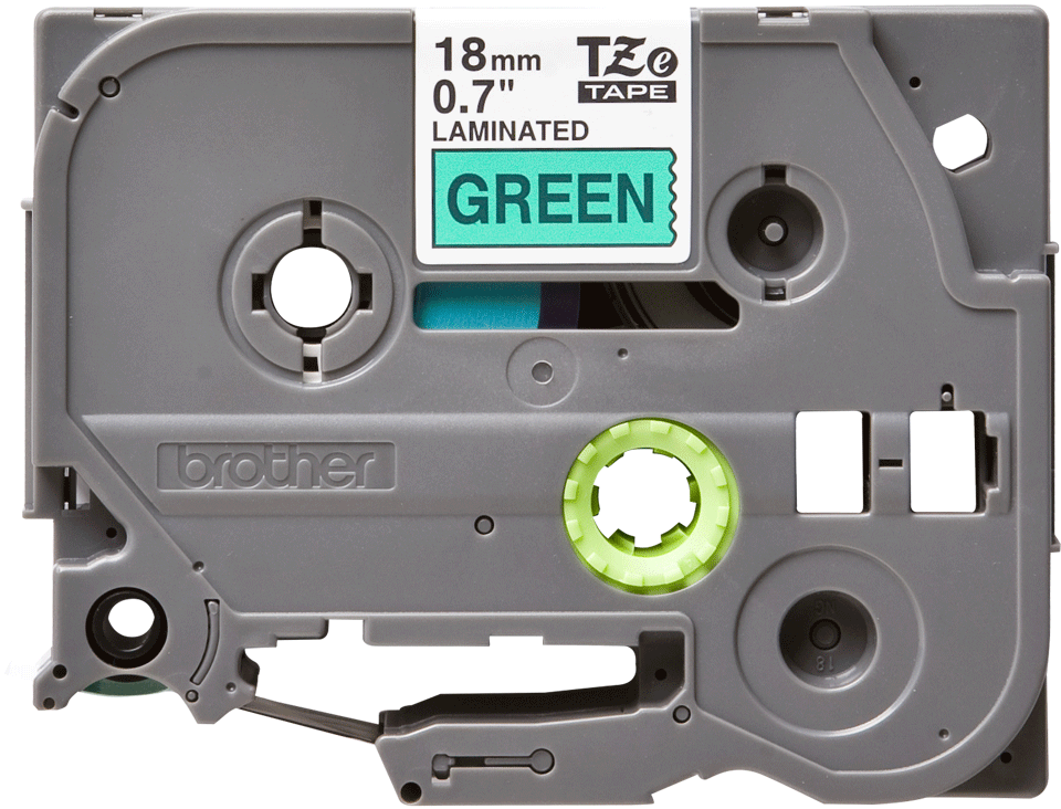 TZE-741 LAMINATED TAPE 18MM 8M BLACK ON GREEN