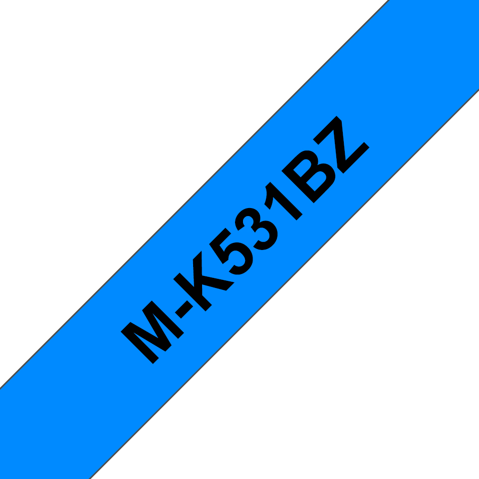 brother Schriftband M-K M-K531 MK531BZ, 12 mm, schwarz auf blau, 1 St.