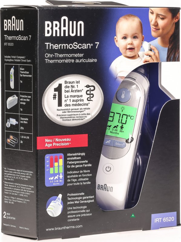 Braun ThermoScan 7 Infrarot Ohrthermometer IRT6520