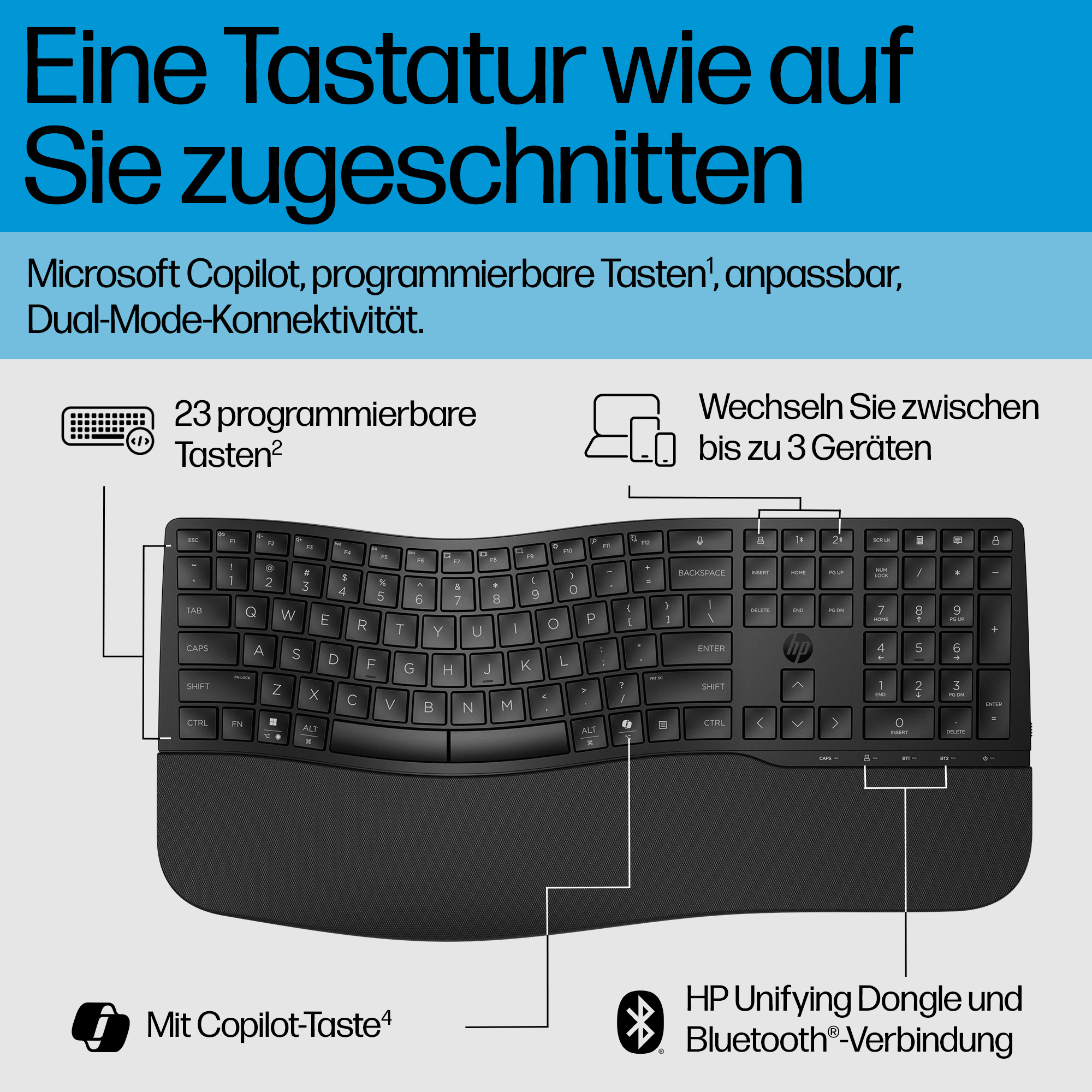 HP 685 COMFORT DUAL-MODE KEYBOARD