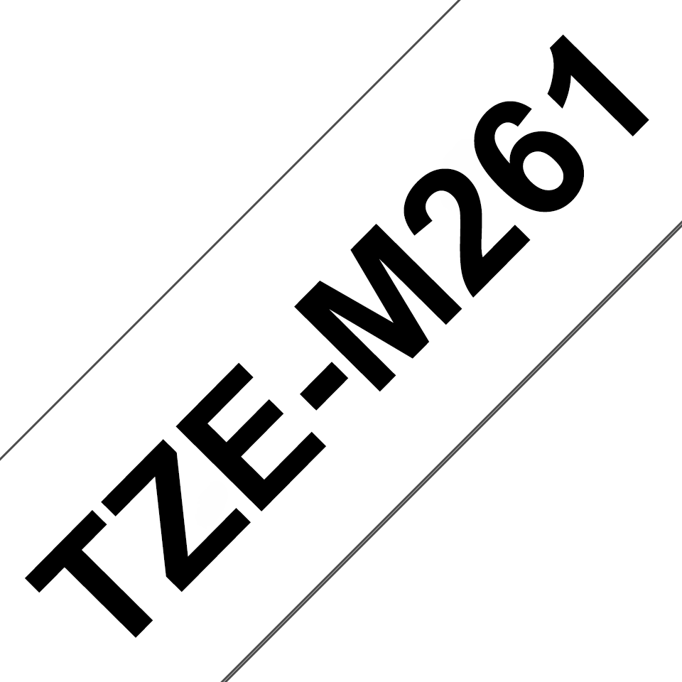 TZE-M261 LAMINATED TAPE 36MM 8M WHITE MATT/BLACK