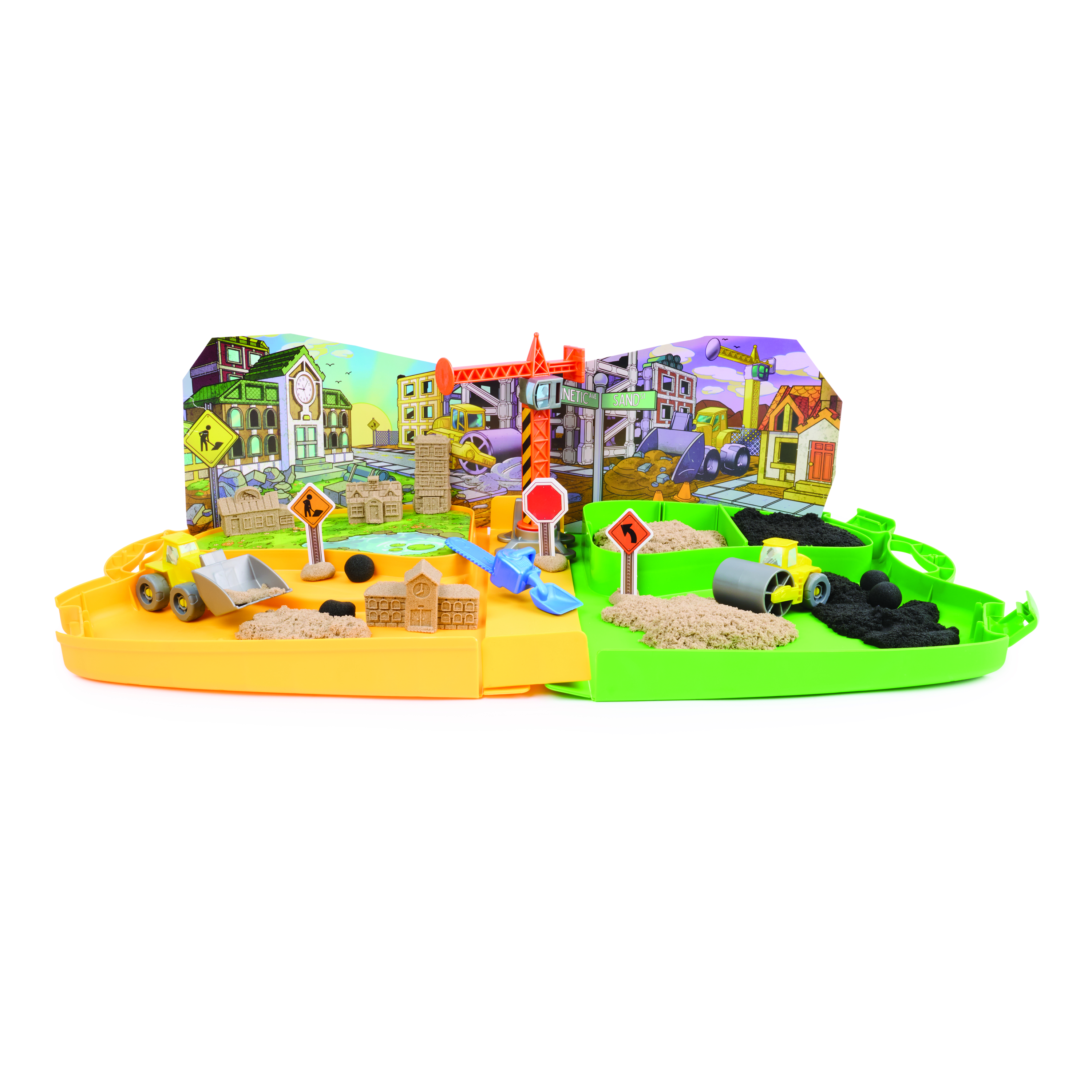 Kinetic Sand - Deluxe Baustellen-Koffer, Spielsand