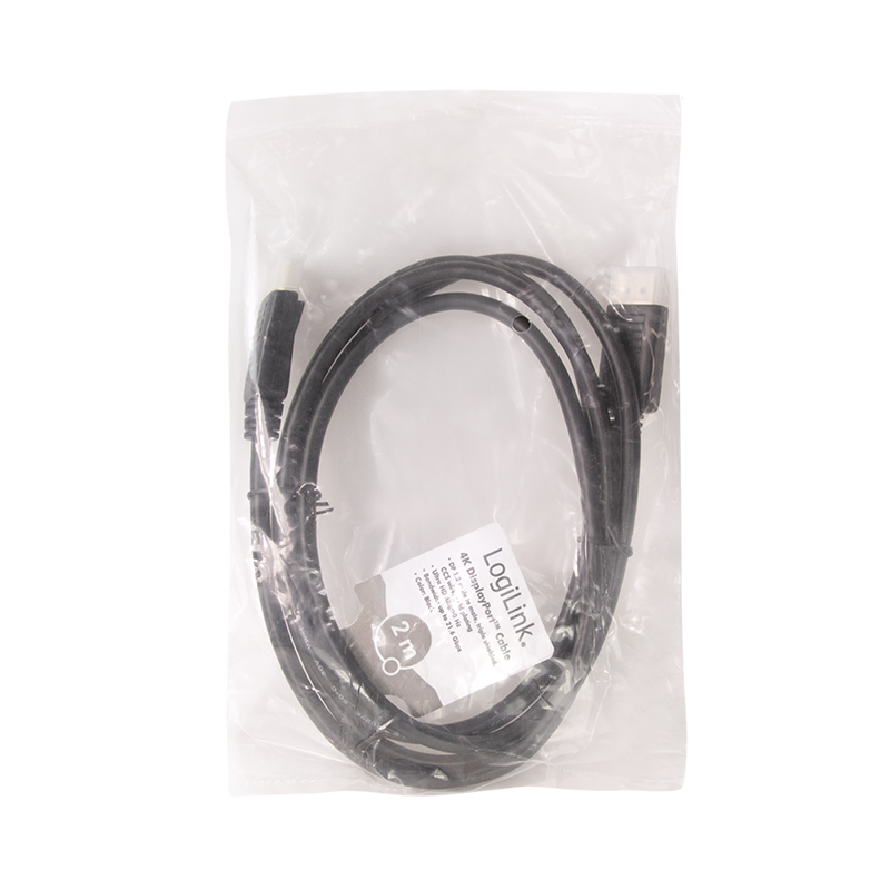 Logilink DisplayPort-Kabel, DP/M 4K/60 Hz CCS schw. 2 m