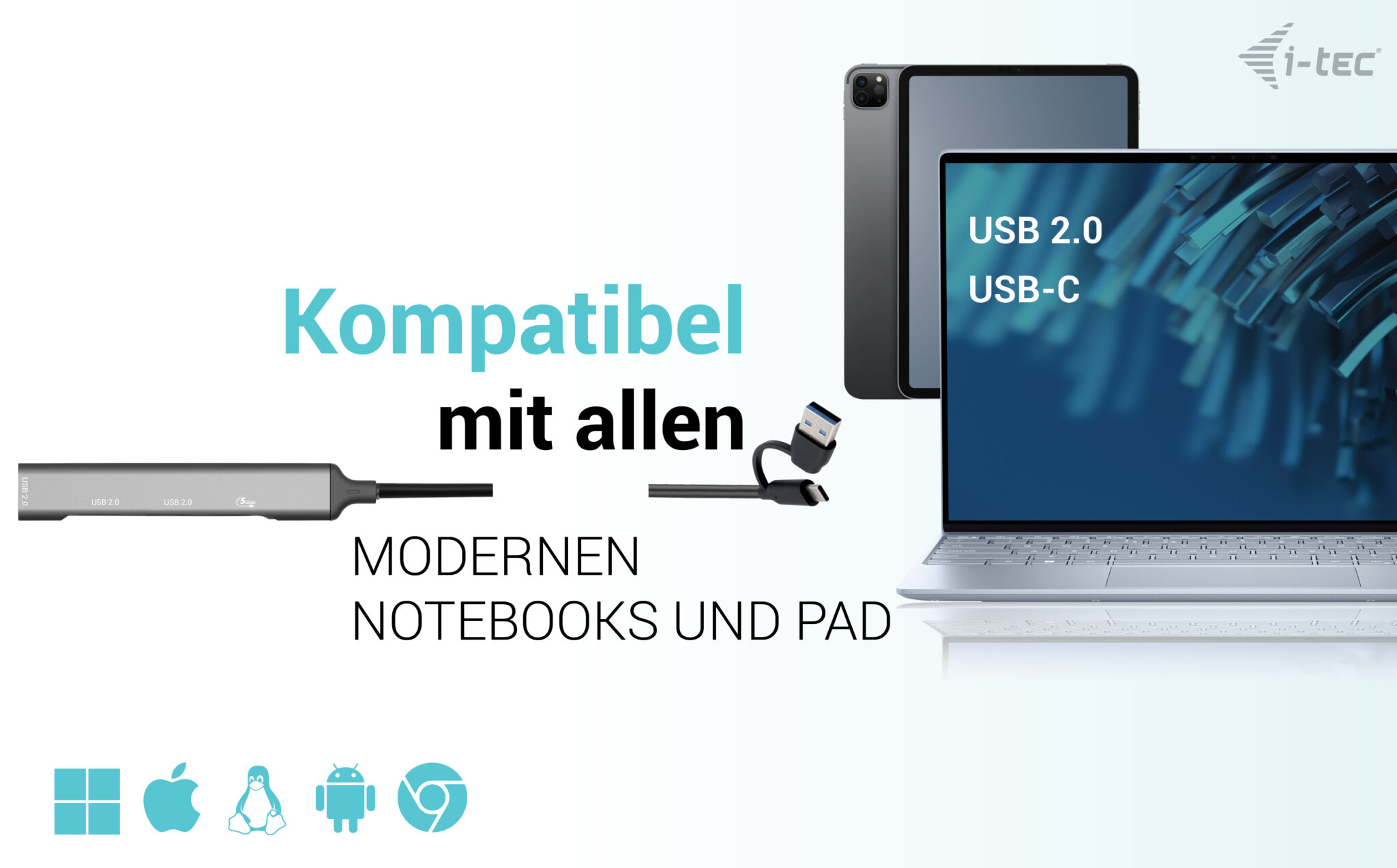 I-TEC USB-A/USB-C 4 PORT HUB 1X USB-C 3.1+3X USB 2.0