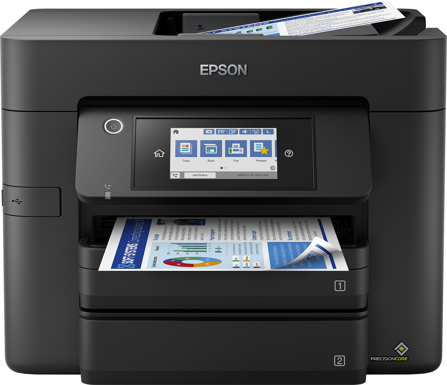 EPSON WorkForce Pro WF-4830DTWF 4 in 1 Tintenstrahl-Multifunktionsdrucker schwarz