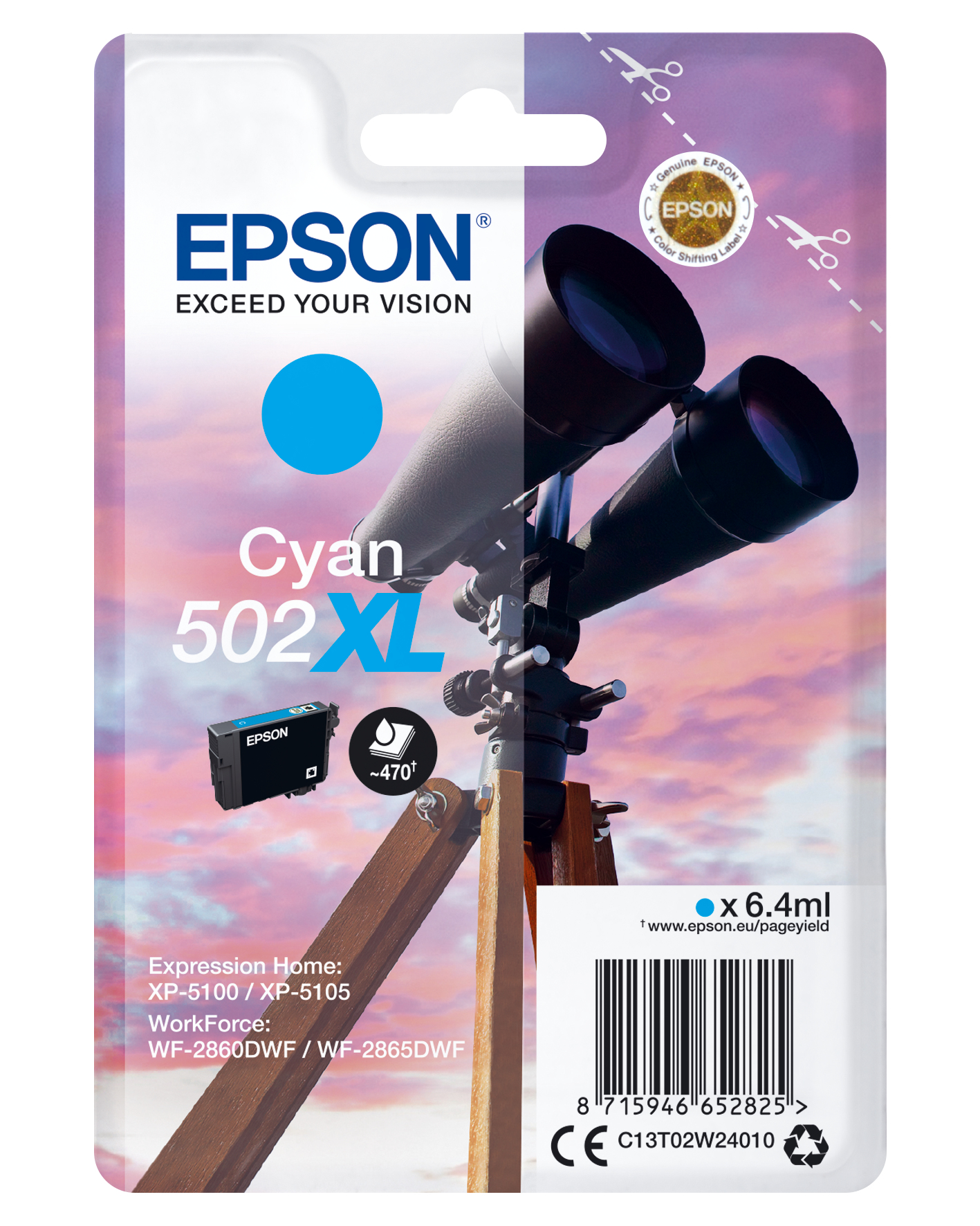 EPSON 502XL/T02W24 (Fernglas) cyan Druckerpatrone