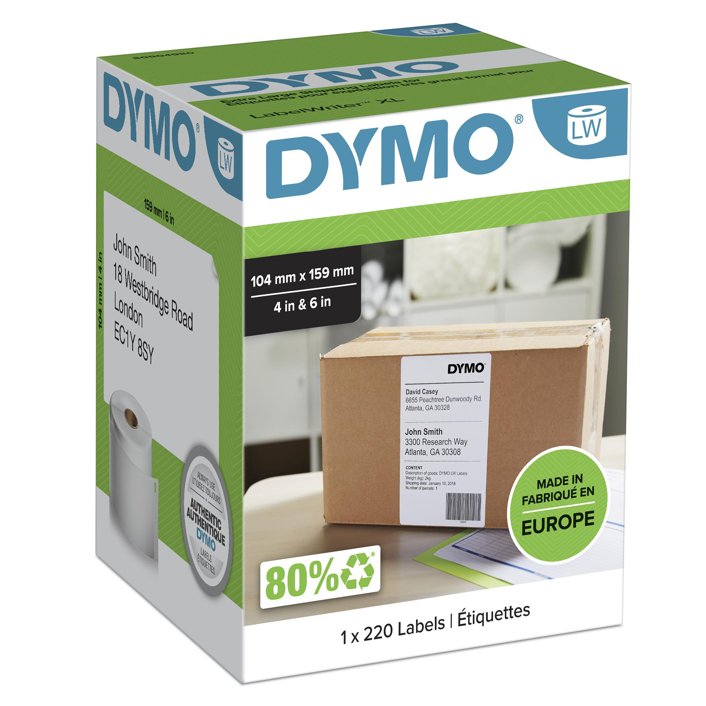 DYMO LW-Versandetiketten nur für LW 4XL/5XL 104x159mm 220St