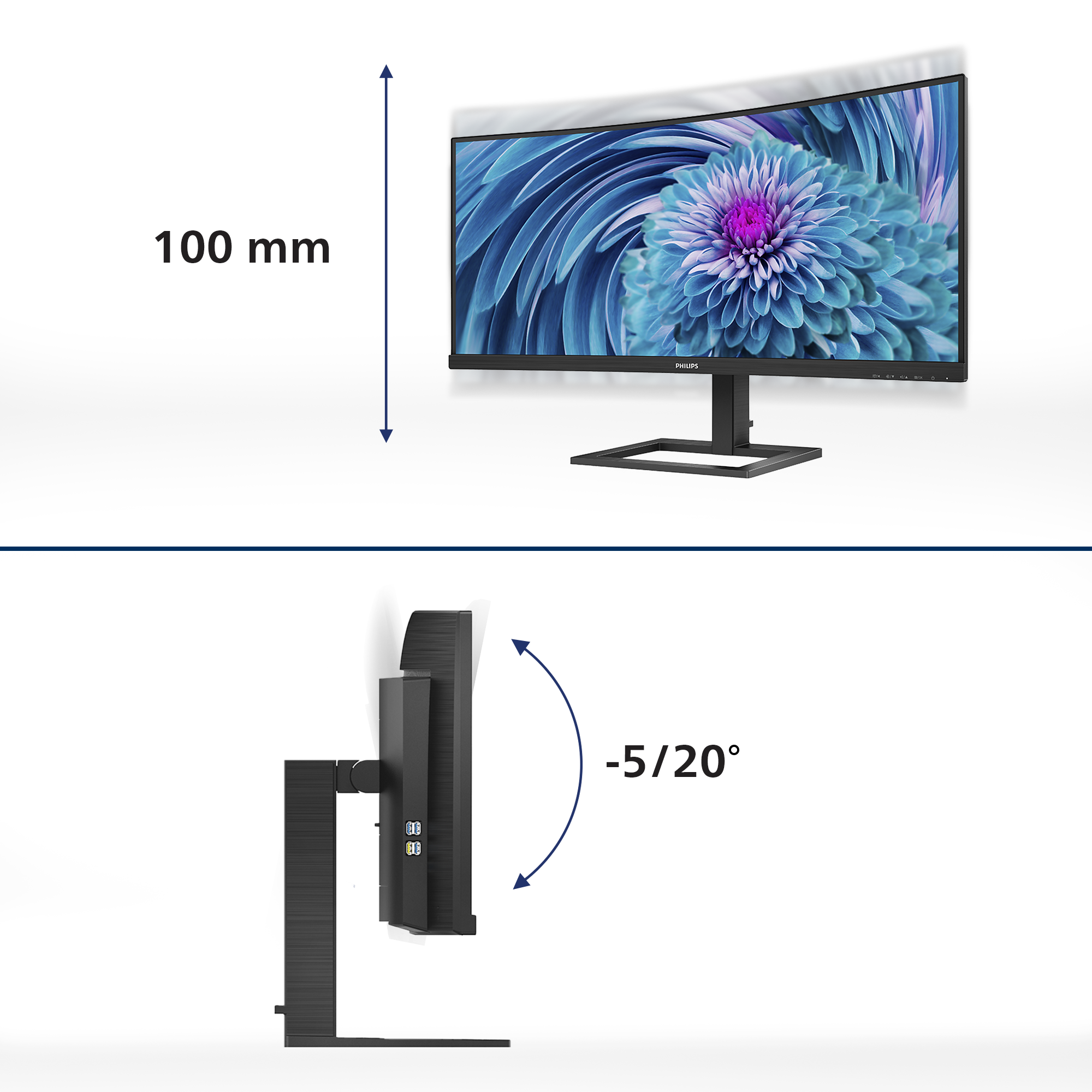 Philips 86,4cm (34,0) 346E2CUAE 21:09 HDMI+DP+USB-C VA