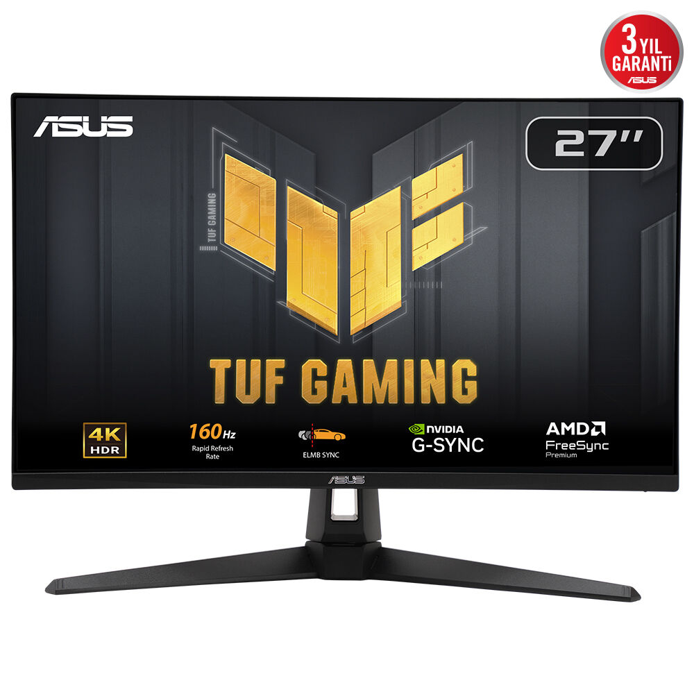 ASUS TUF Gaming VG27UQ1A 68,58cm 27Zoll Fast IPS WLED UHD 16:9 160Hz 300cd/m2 1ms 2xHDMI DP 2x2W Speakers Black