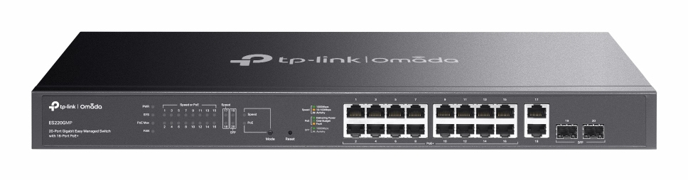 20-PORT 1G EASY MANAGED SWITCH 16-PORT POE+ 250 W POE POWER