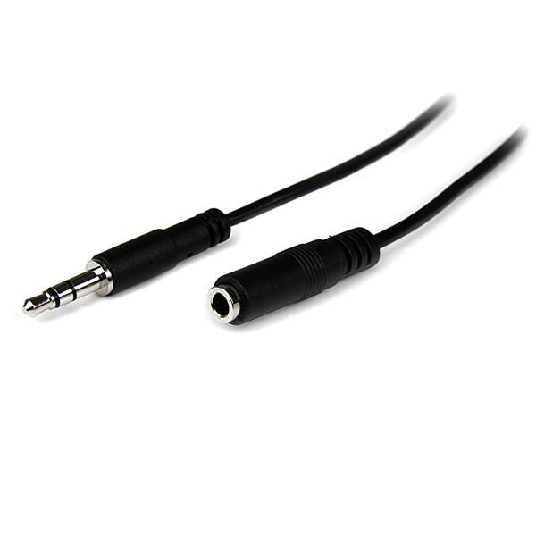 StarTech.com Slim 3,5mm Stereo Verlängerungskabel 1 m Stecker/Buchse Schwarz