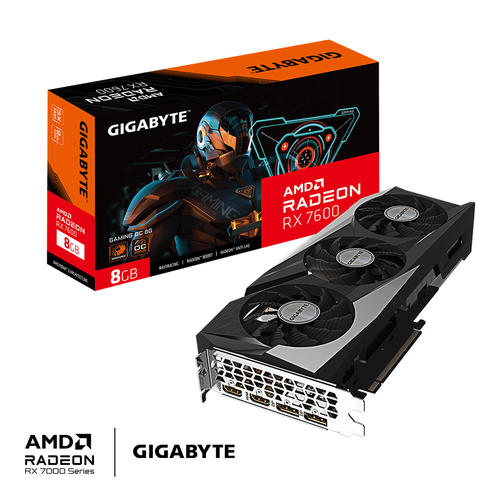 Gigabyte Radeon RX7600 Gaming OC 8GB GDDR6 2xHDMI 2xDP