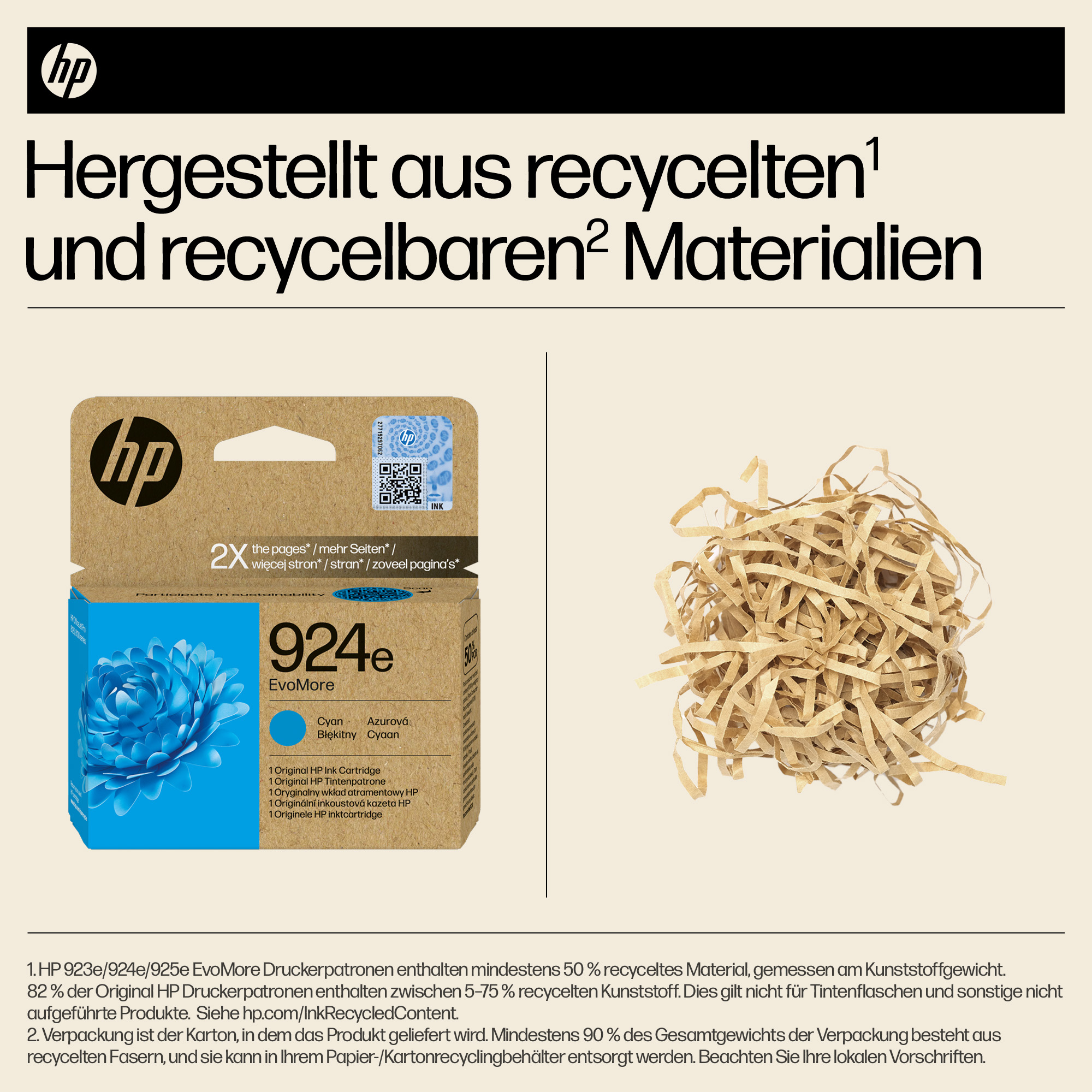 HP 924e EvoMore Cyan Original Ink Cartridge