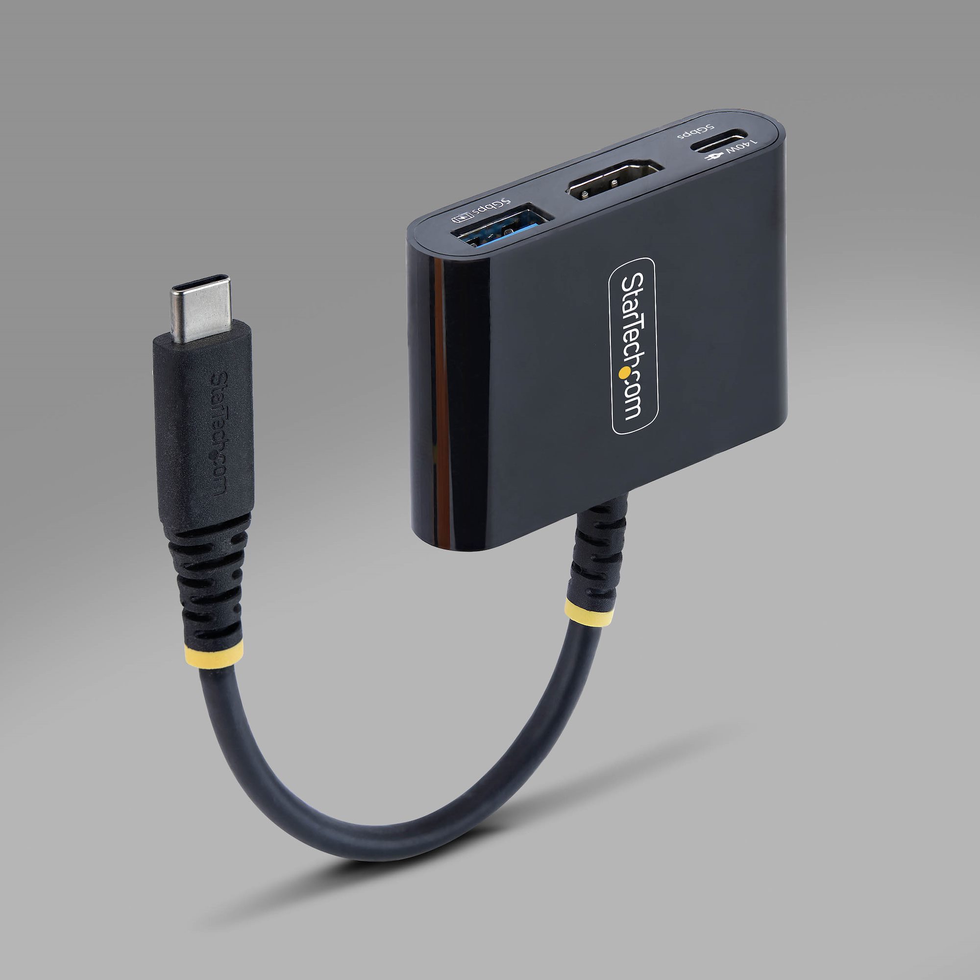 STARTECH.COM USB-C zu HDMI Multiport Adapter mit 140W PD Ladeleistung 4K 60Hz HDMI USB 5Gbps Hub Mini Dock