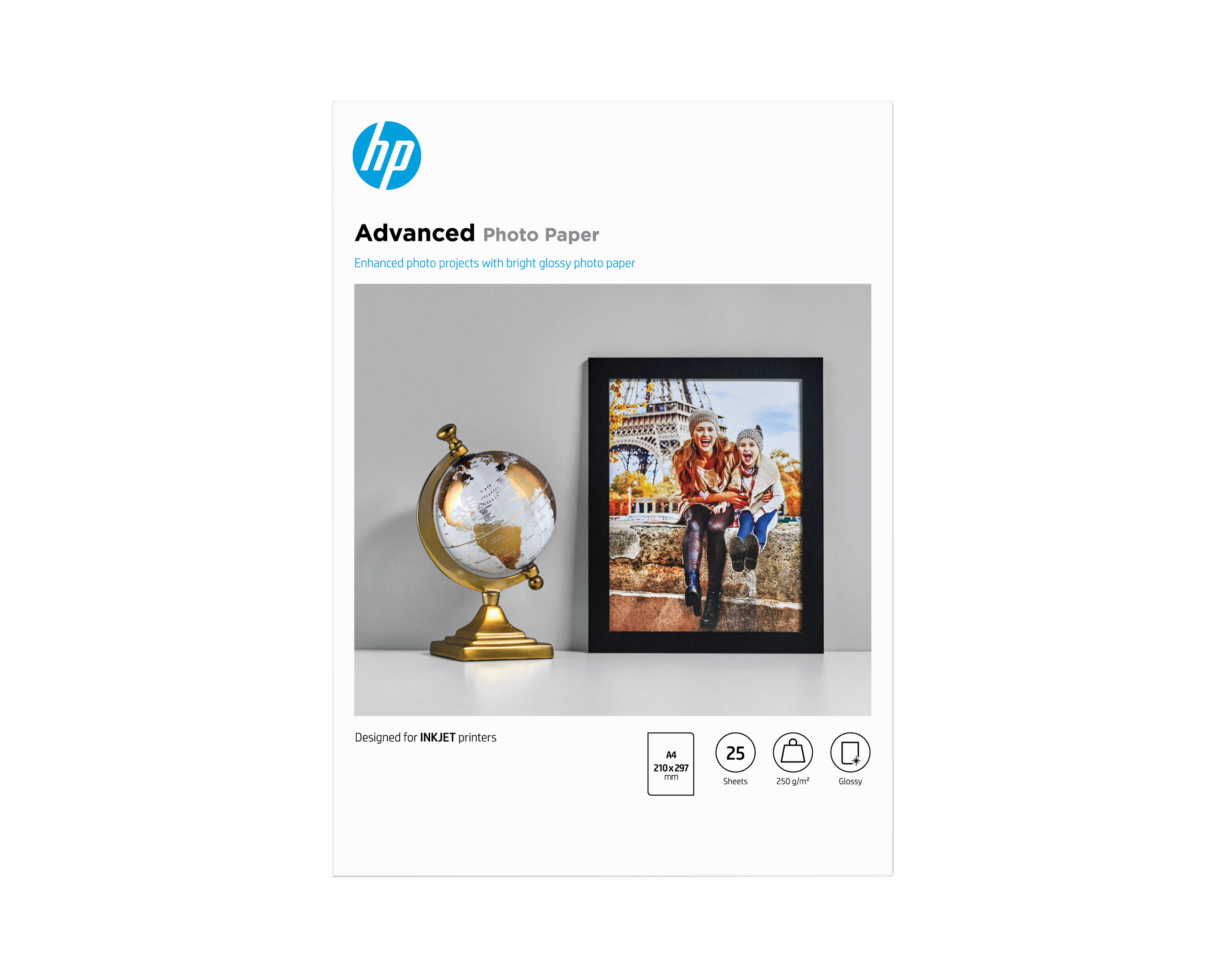 HP original Q5456A Advanced glossy photo paper Ink cartridge 250g/m2 A4 25 sheets 1-pack