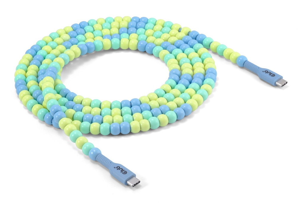 Club3D Lifestyle USB-C Perlen-Kabel PD60W,480Mbps 2m blau retail