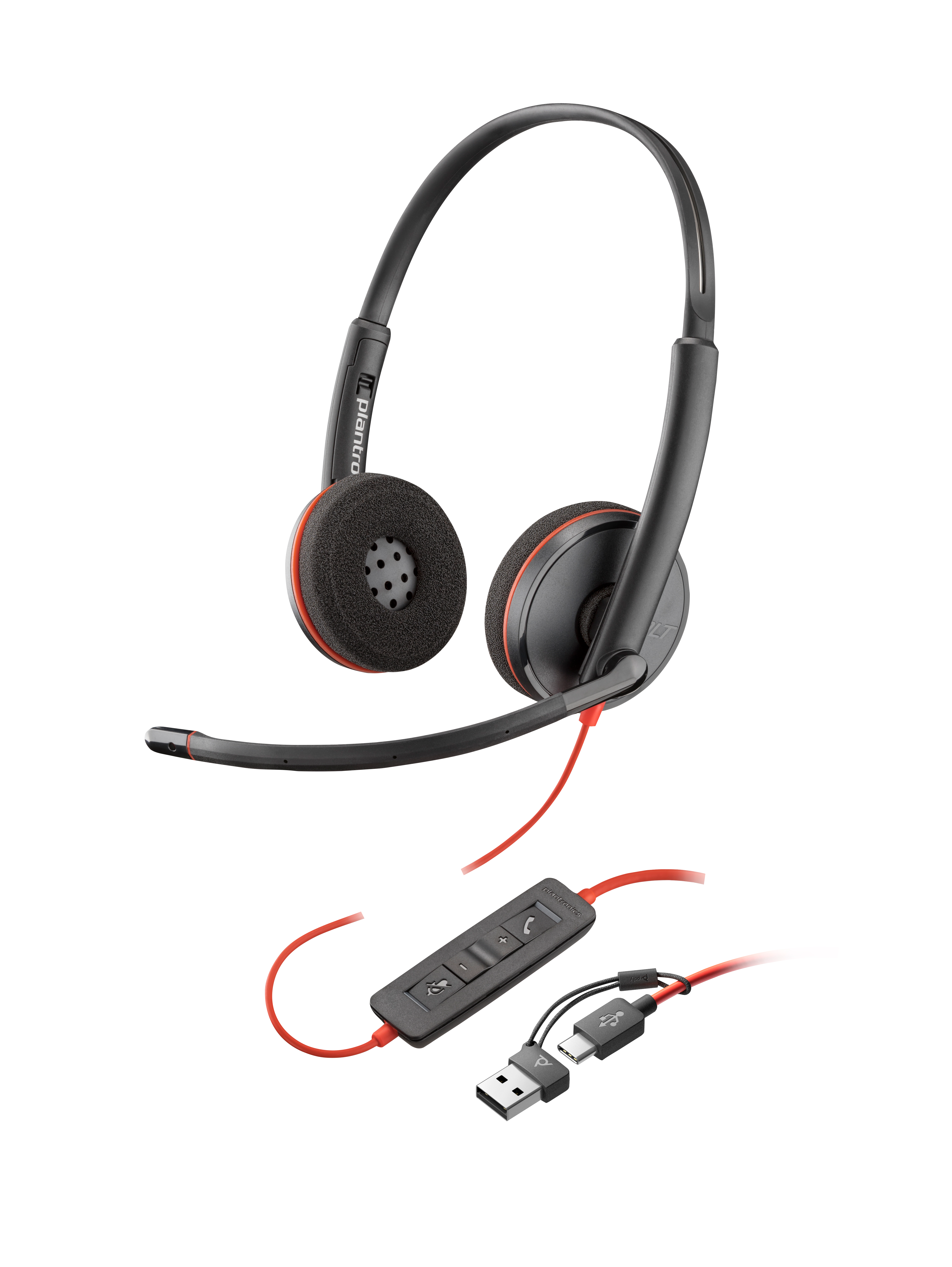 HP Poly Blackwire 3210 Monaural USB-C Headset +USB-C/A Adapter Bulk SmartBuy
