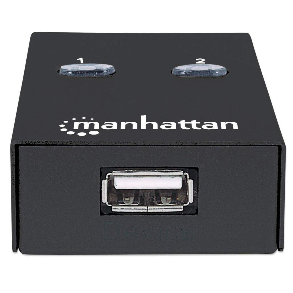 MANHATTAN 2-Port USB 2.0-Umschalter Zum Teilen eines USB-Geraetes Umschalten per Tastaturkuerzel oder per Tastendruck am Geraet