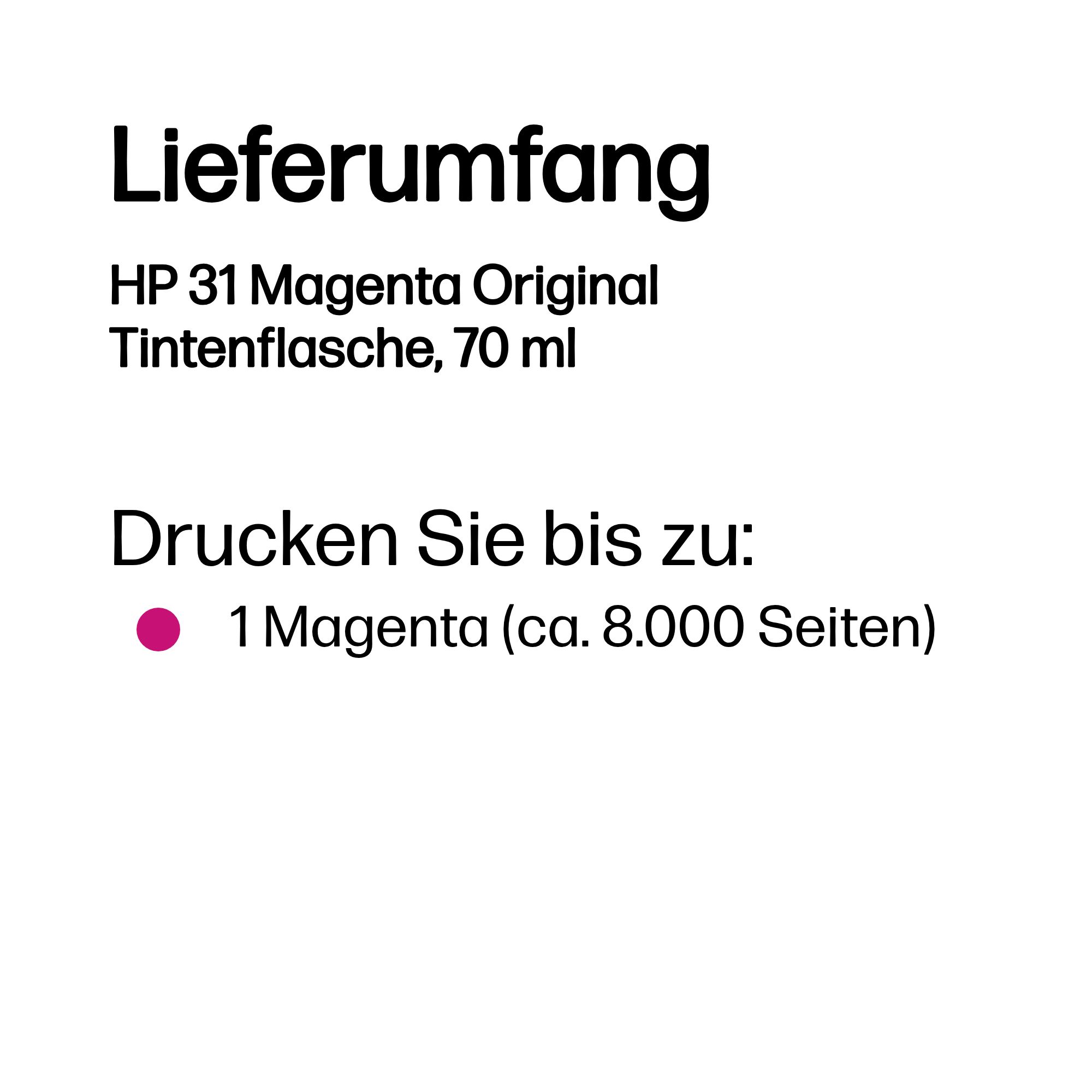HP 31 Magenta Nachfülltinte 70ml