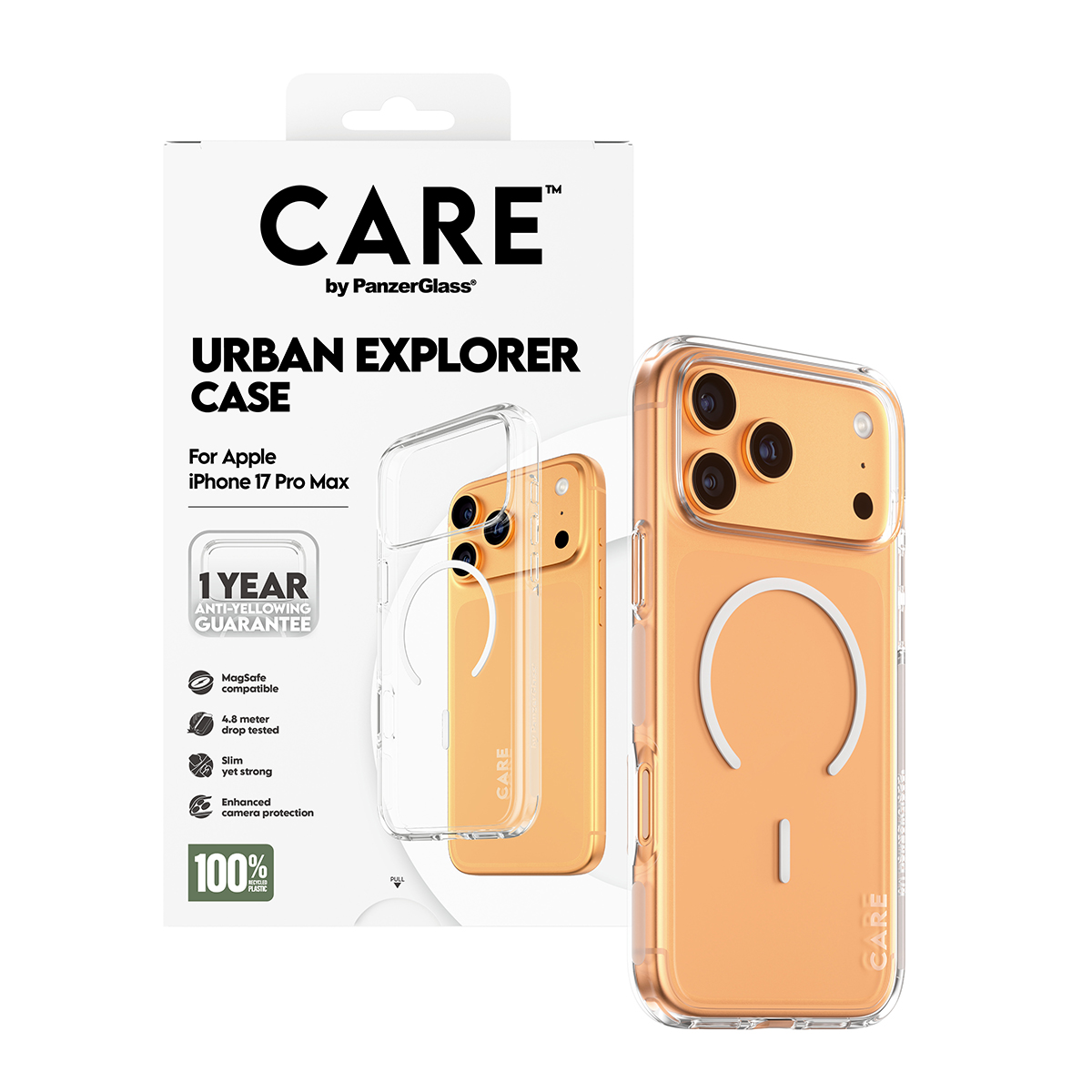 CARE BY FLAGSHIP CASE TRANSPARE W. WHITE MAGSAFE IPHONE 17 PRO M