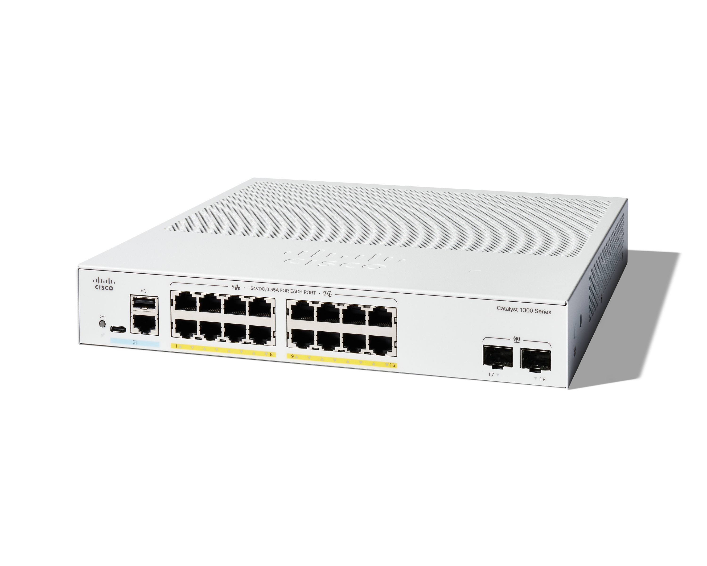 CATALYST 1300 16-PORT GE POE 2X1G SFP