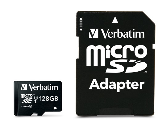 SD MicroSD Card 128GB Verbatim SDXC Premium Class10 + Adapte retail