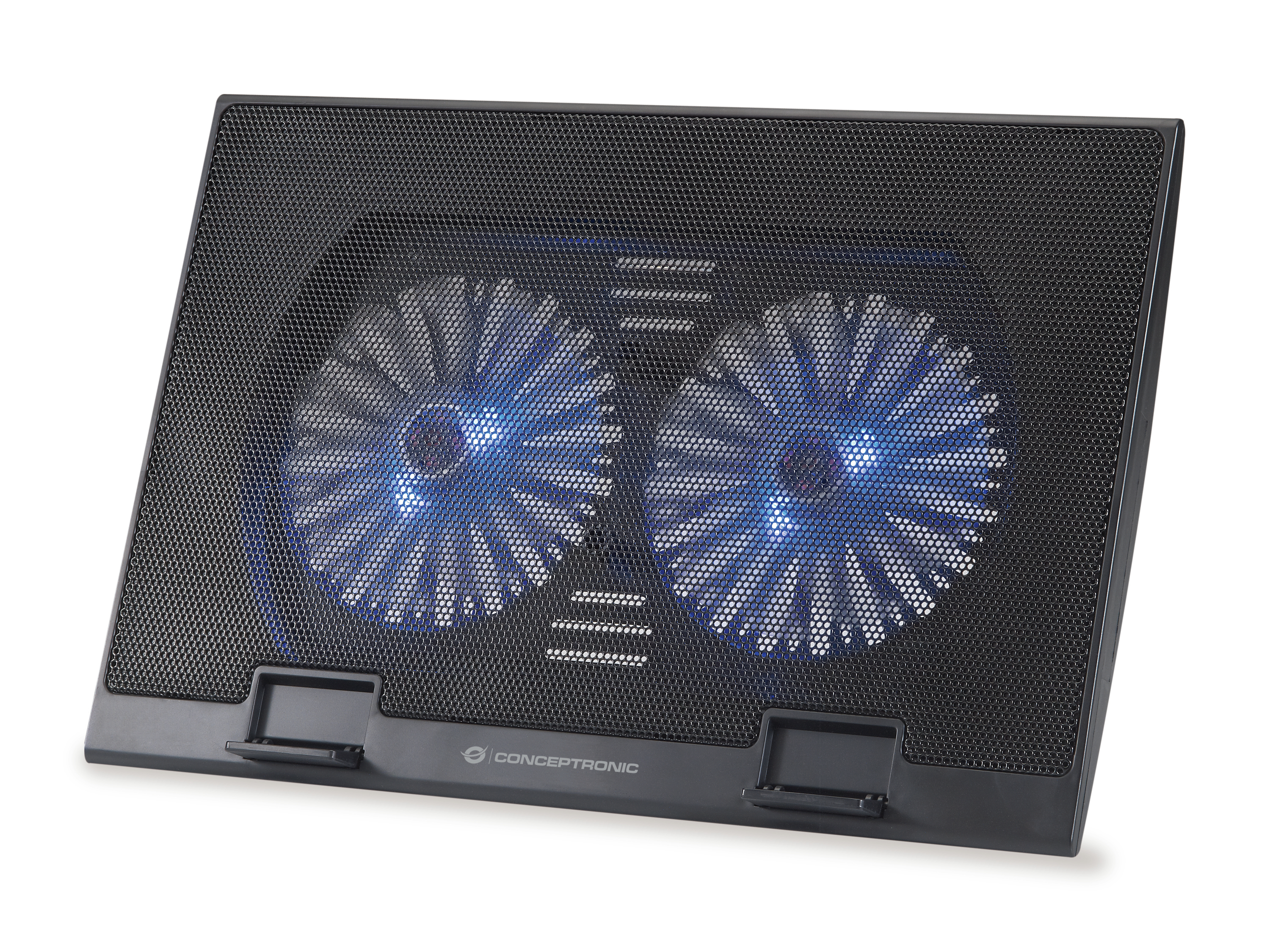 CONCEPTRONIC 2-Fan USB-A2.0 Laptop-Kühlpad 30Kg 17 sw