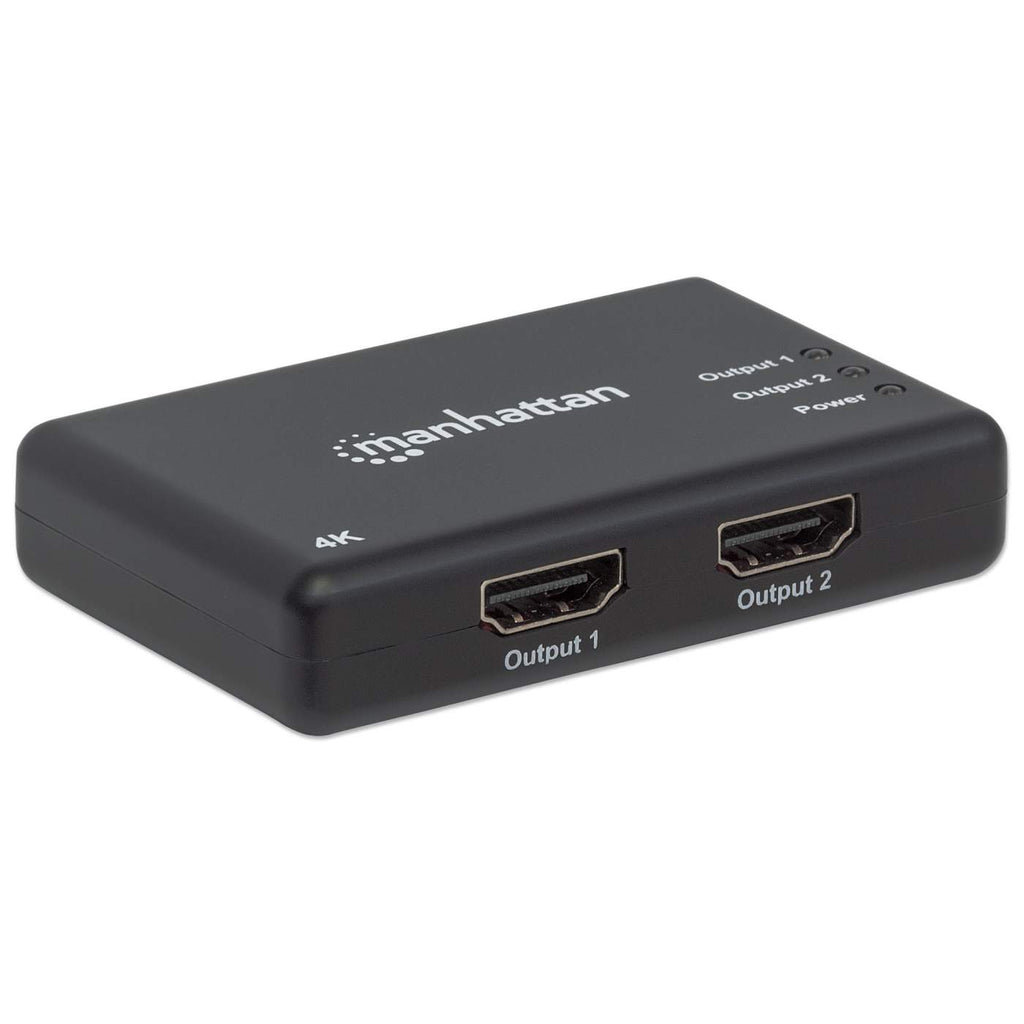 MANHATTAN 4K 2-Port HDMI-Splitter 4K30Hz Stromversorgung ueber Netzteil schwarz