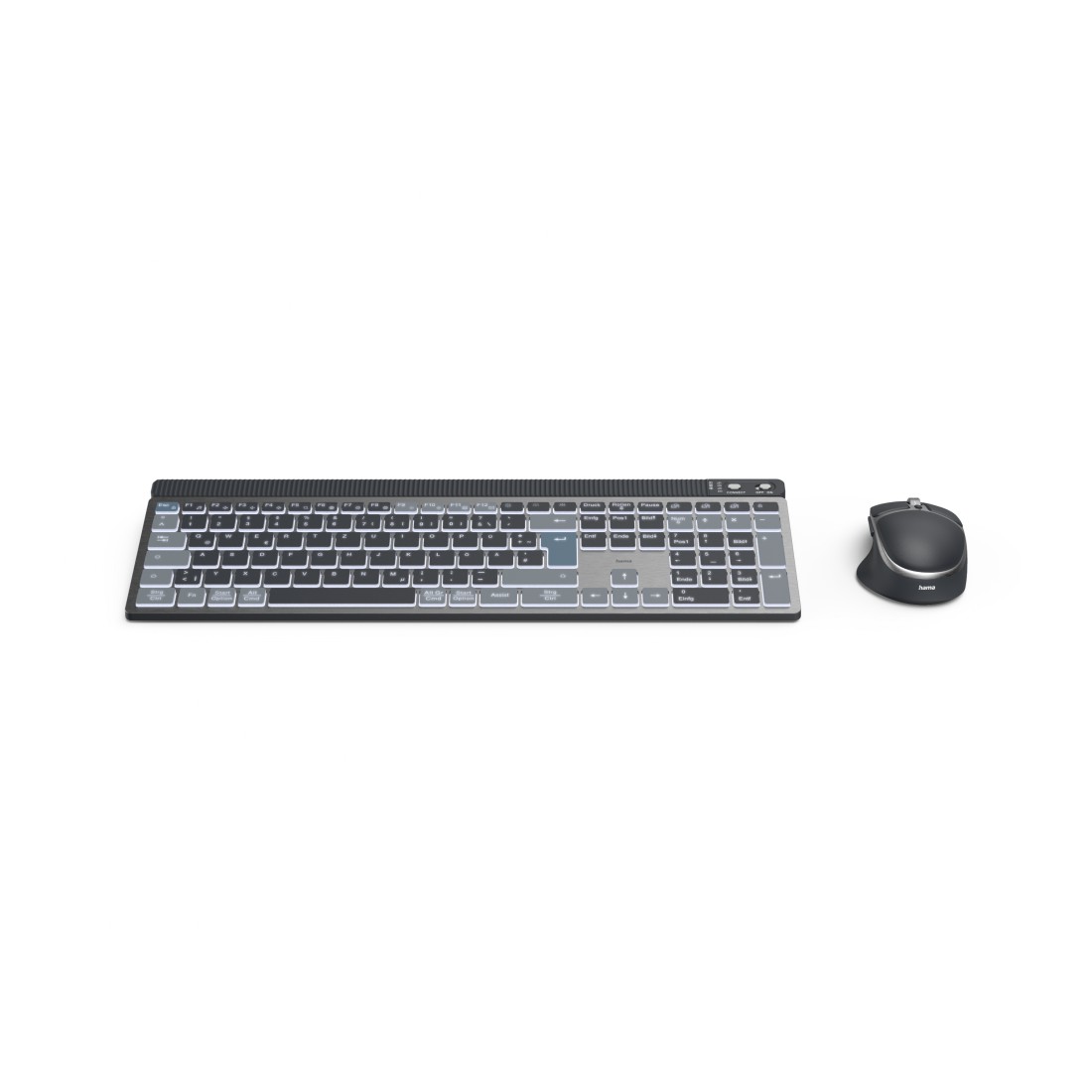 hama WK-750 Tastatur-Maus-Set kabellos grau