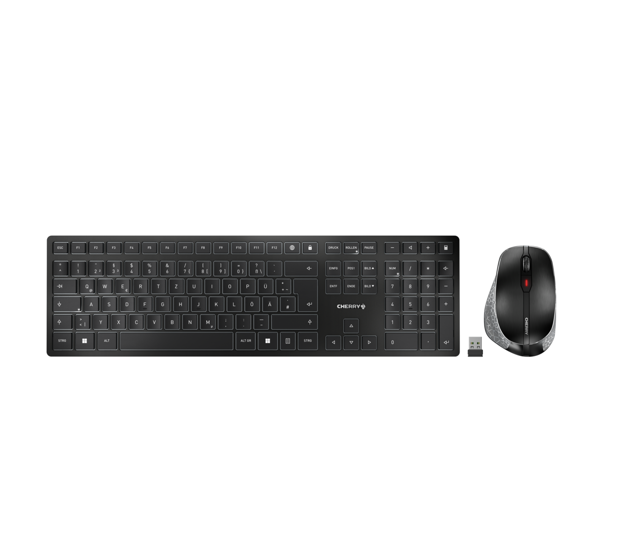 CHERRY DW 9500 SLIM Tastatur-Maus-Set kabellos schwarz