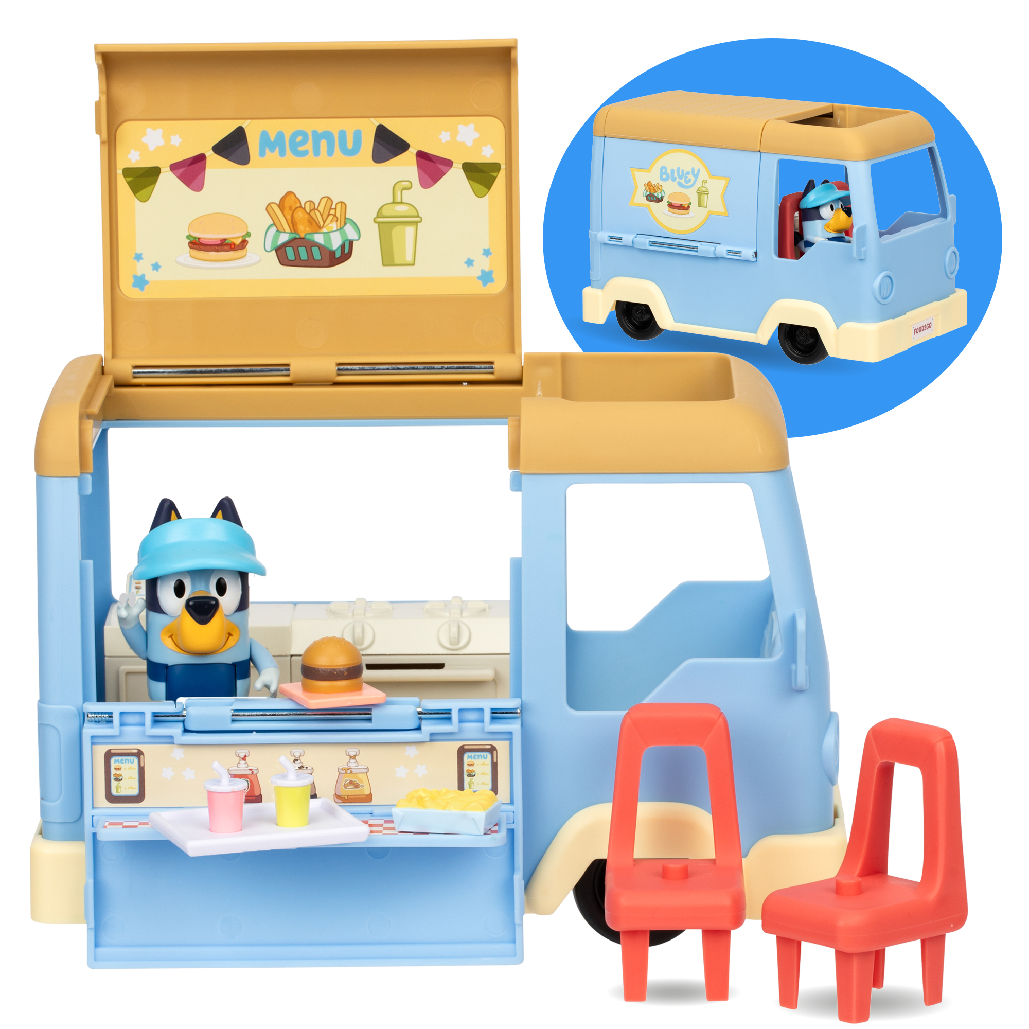 Bluey - Lets Play Chef Food Truck Spielset, Spielfahrzeug