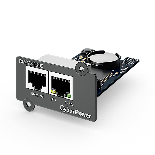 CYBERPOWER RMCARD205 Netzwerkkarte fuer SNMP SLOT - Kompatibel zu OL OLS OR und PR Serie zwei Anschluesse: Netzwerk - Sensor
