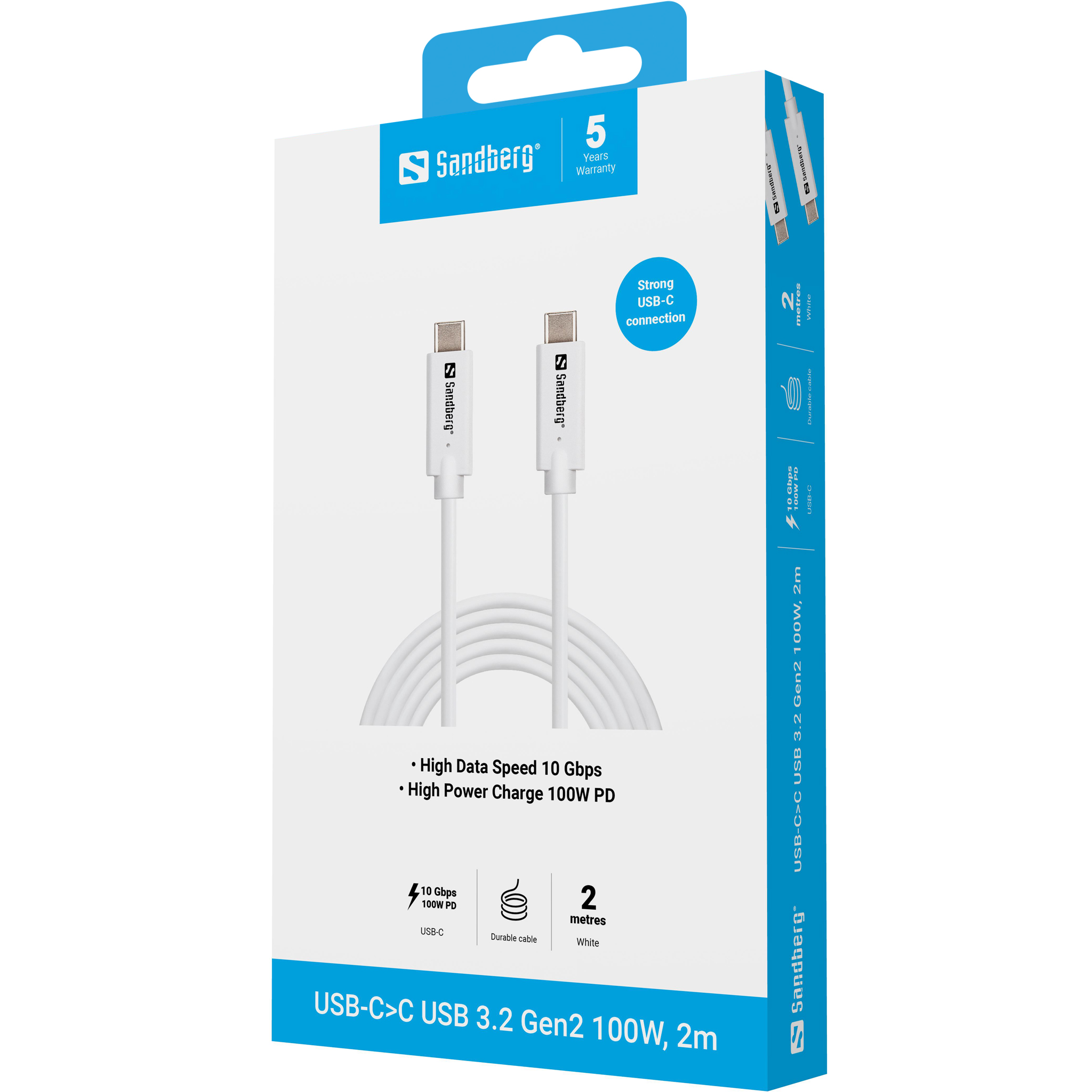 SANDBERG USB-C>C USB 3.1 G2 100W 2M