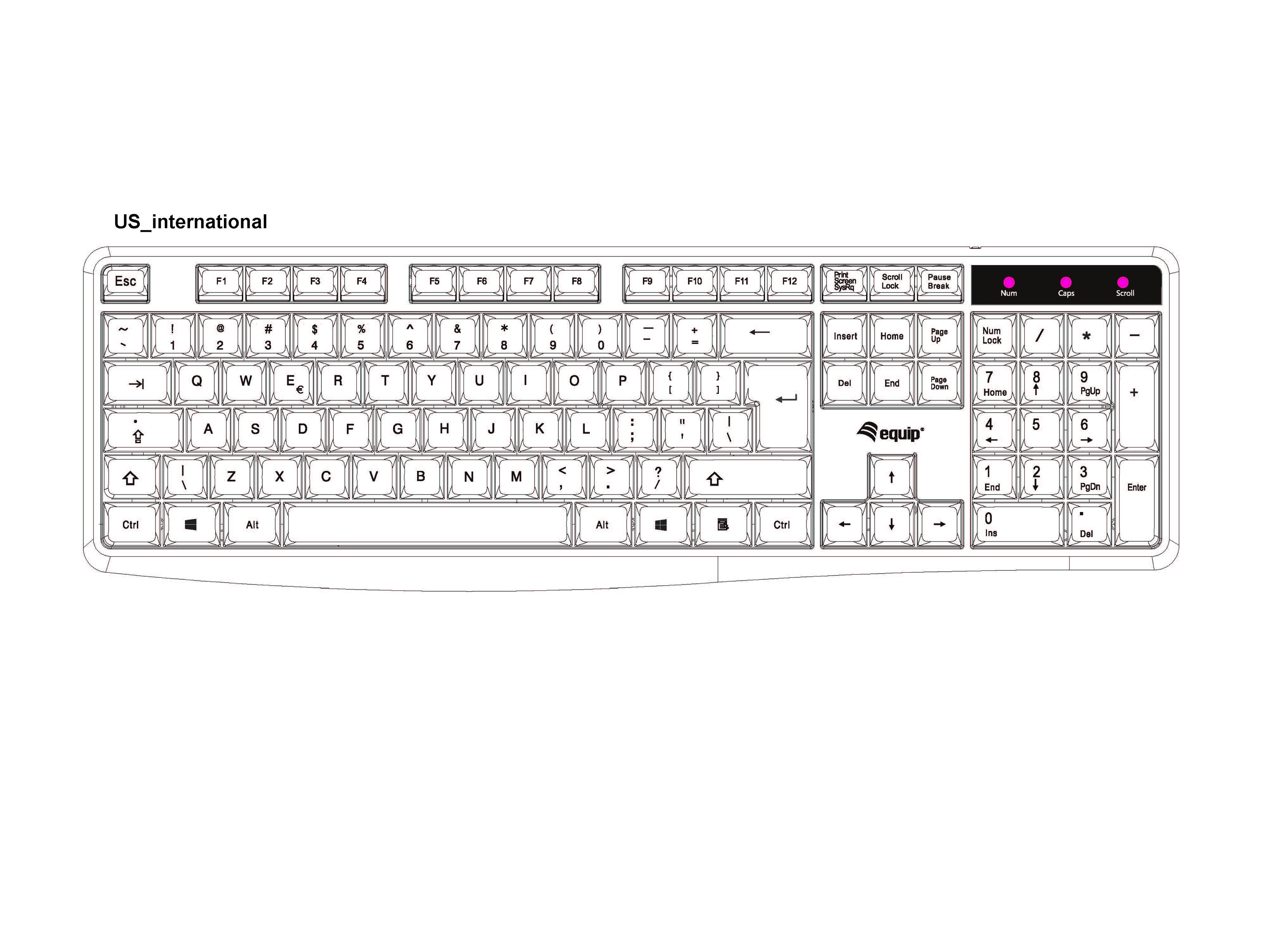 Equip Tastatur Kabelgebunden US schwarz 1.50m